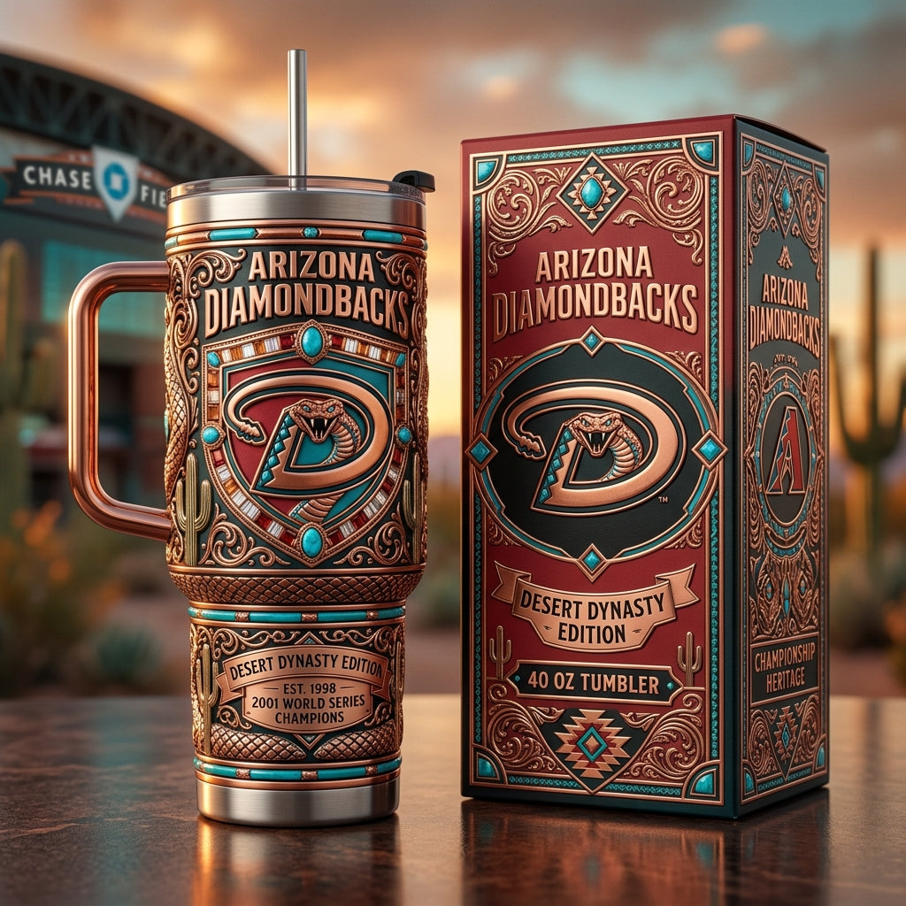Arizona Diamondbacks 40oz Tumbler with Lid and Straw