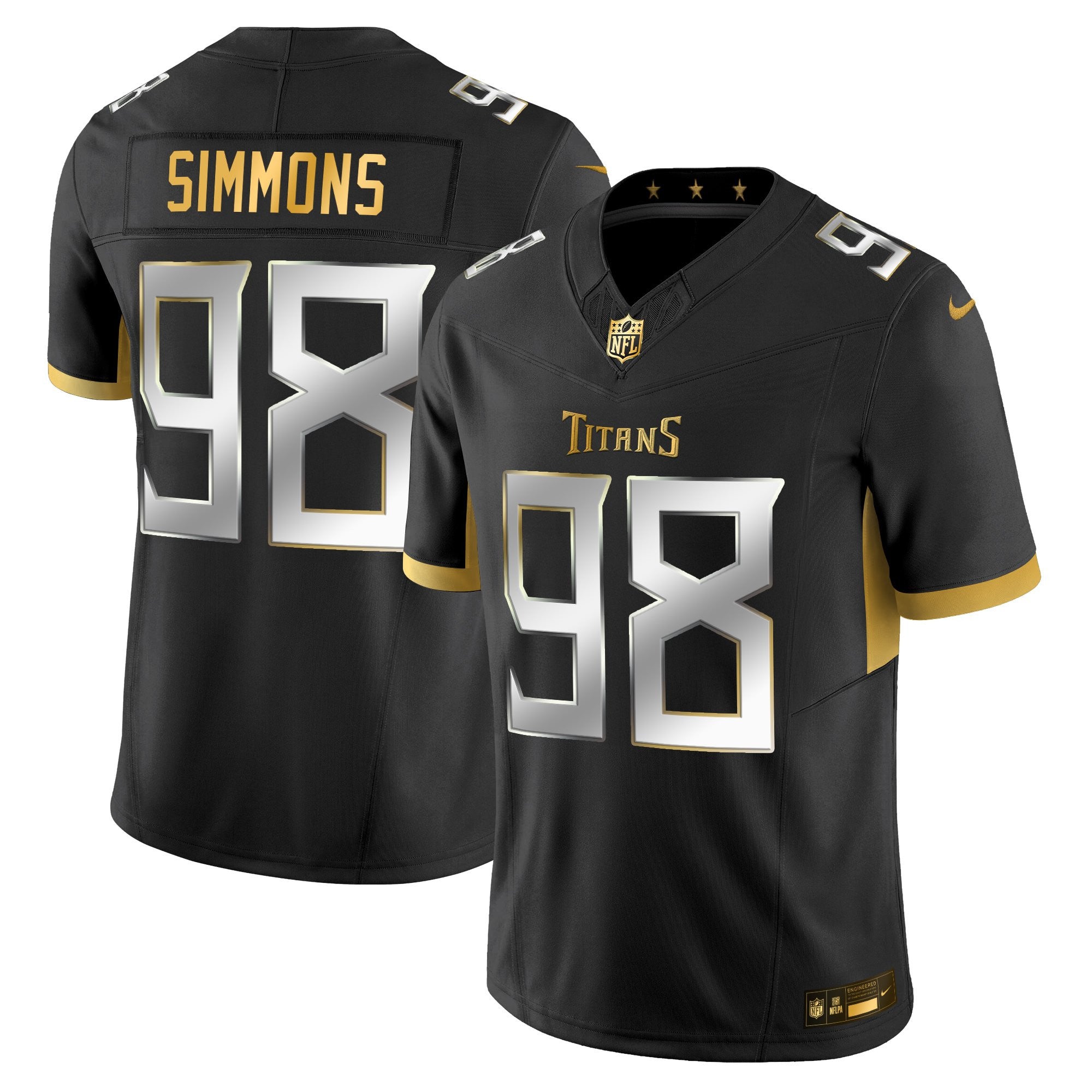Men's Tennessee Titans 2025 Gold Vapor Limited Jersey - All Stitched