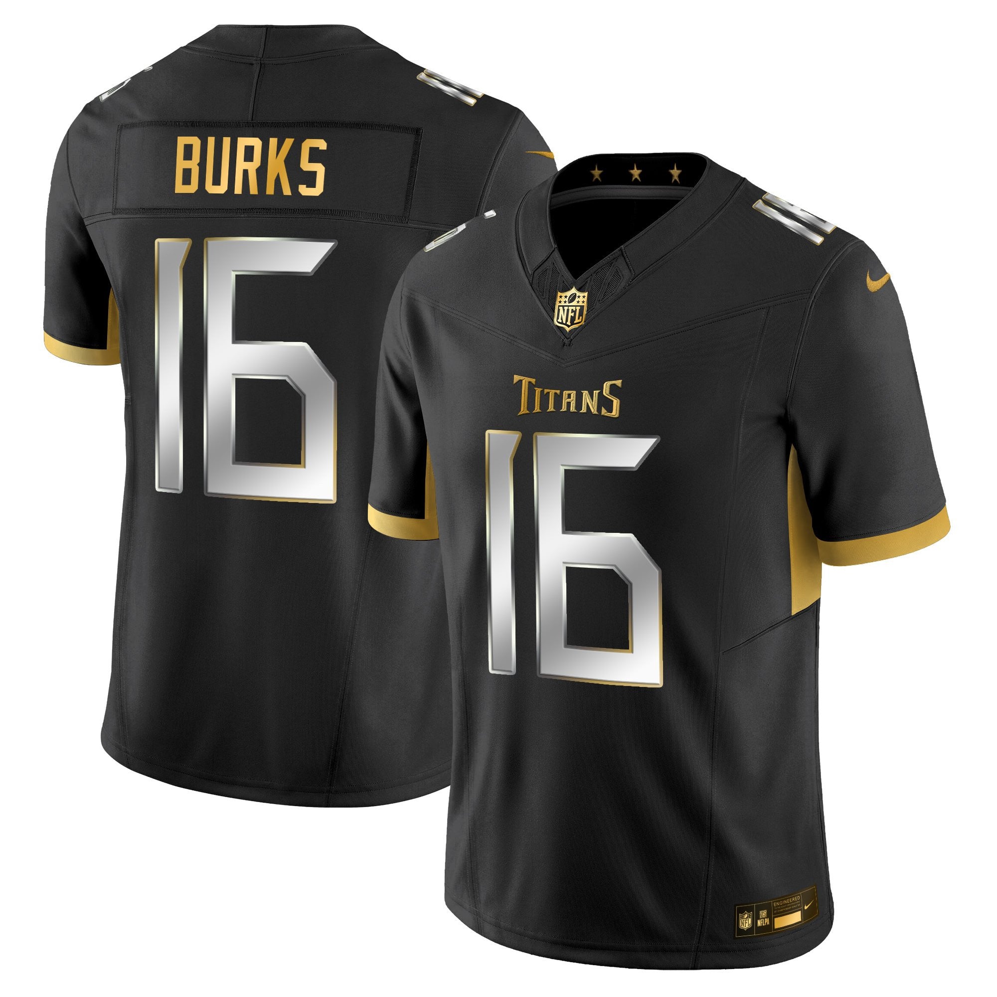 Men's Tennessee Titans 2025 Gold Vapor Limited Jersey - All Stitched