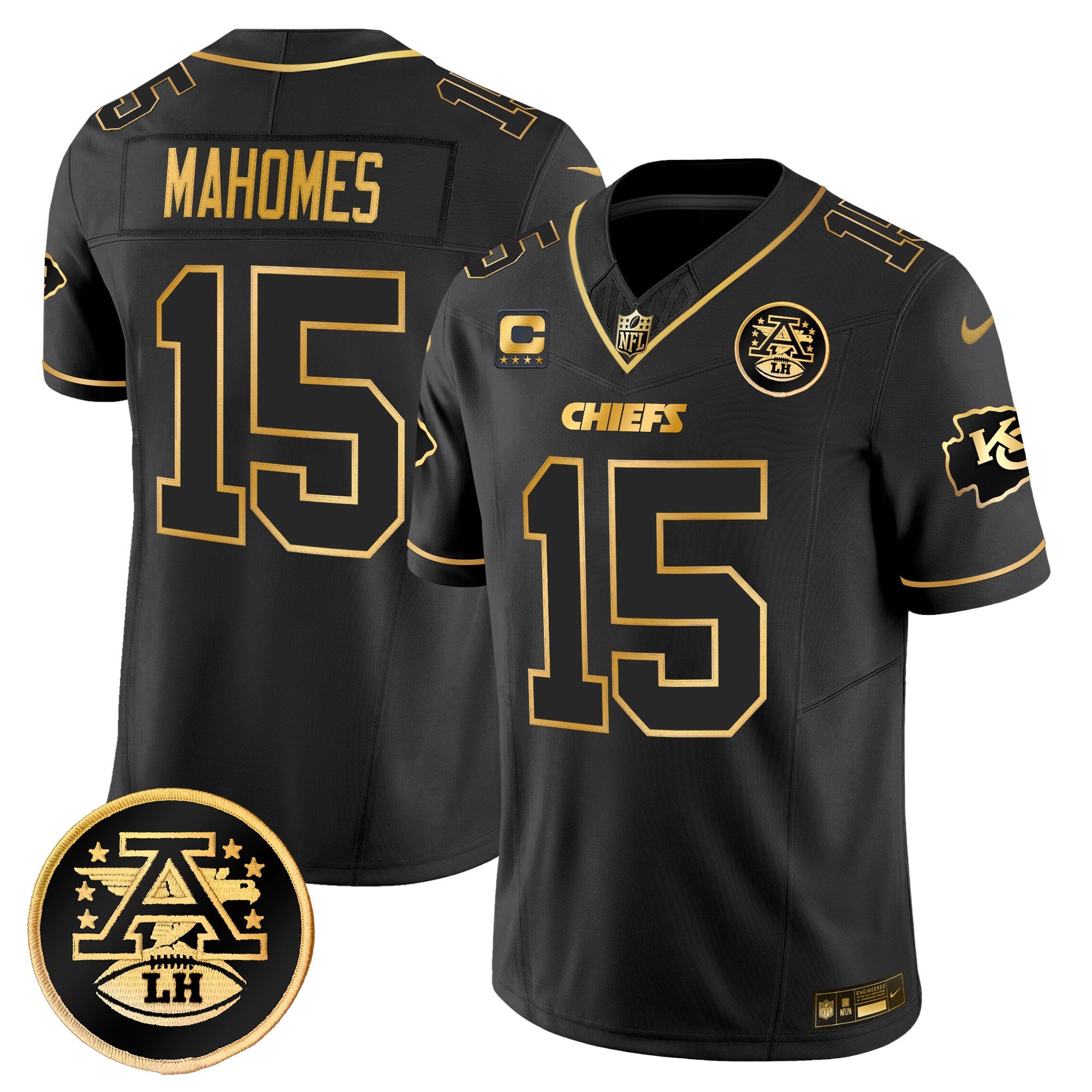 Men's Kansas City Chiefs 2025 Gold Vapor Limited Jersey - All Stitched