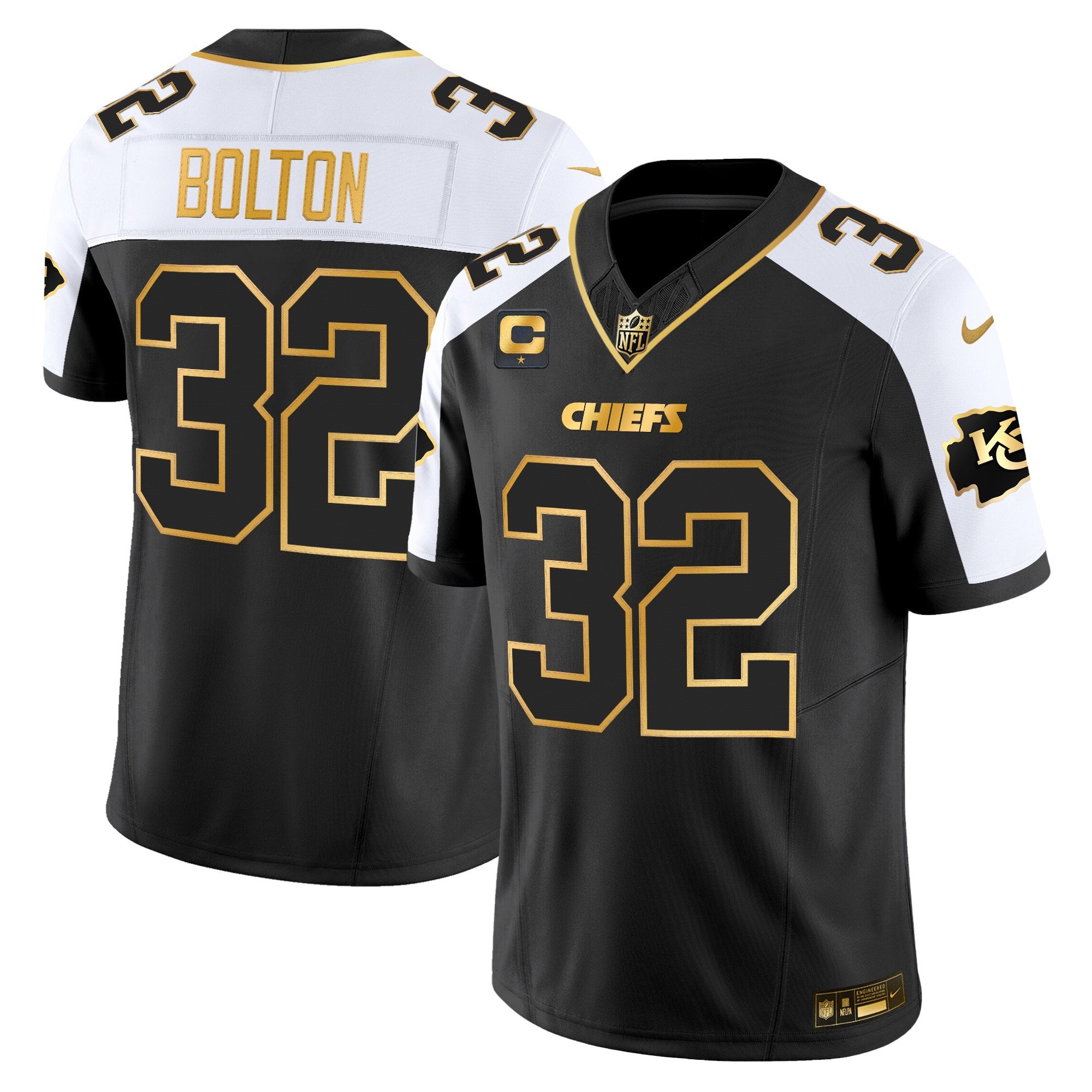 Men's Kansas City Chiefs 2025 Gold Vapor Limited Jersey - All Stitched