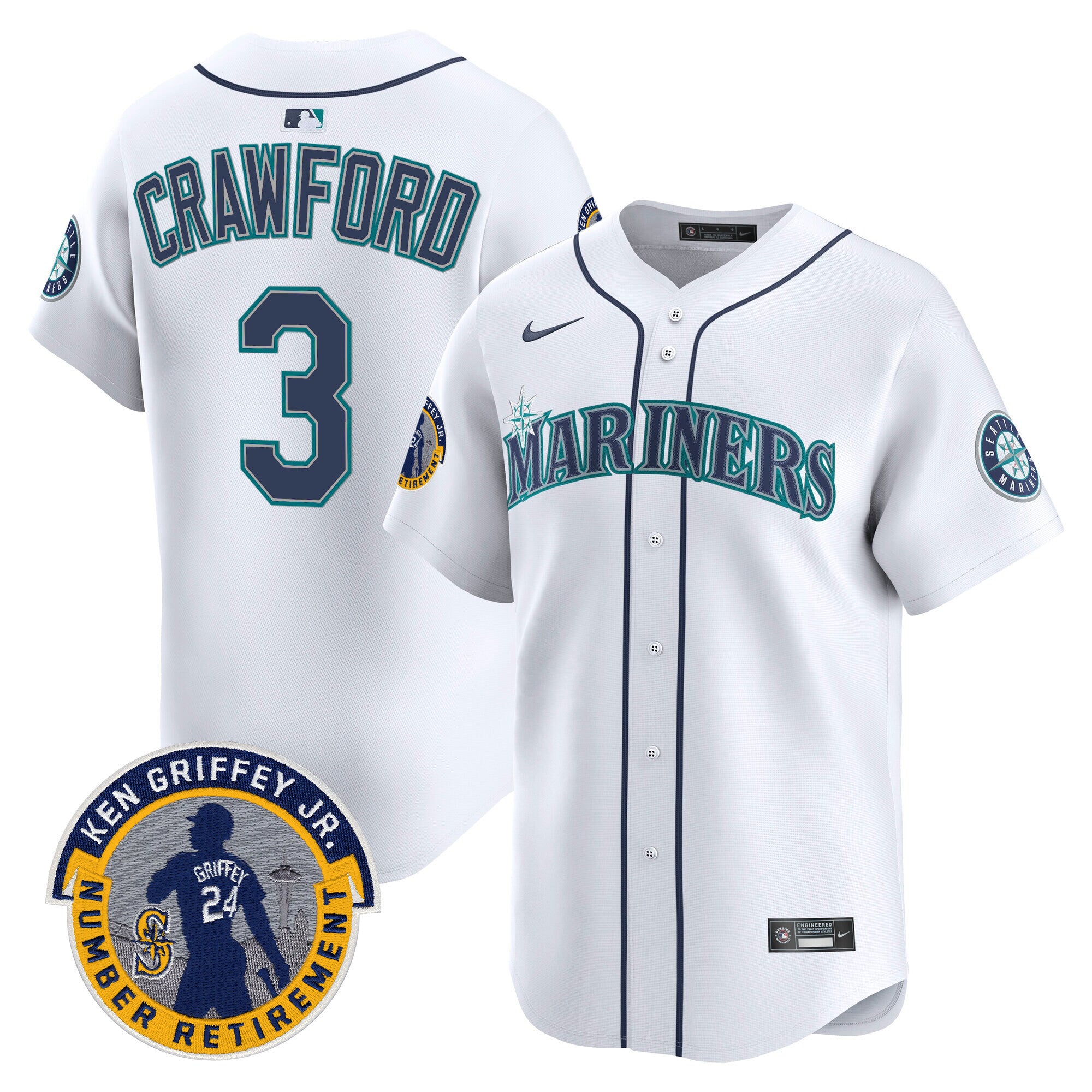 Men's Seattle Mariners 2025 Ken Griffey Jr. Patch Vapor Premier Limited Jersey - All Stitched