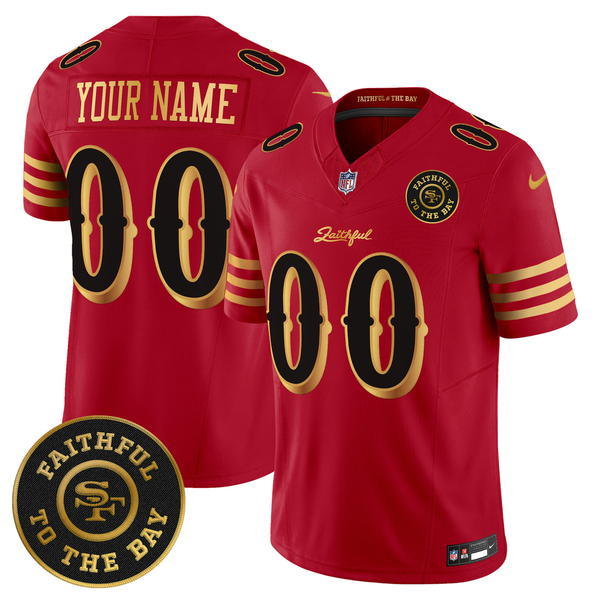 49ers “Rivalries” Vapor Limited Custom Jersey - Faithful To The Bay Patch - All Stitched