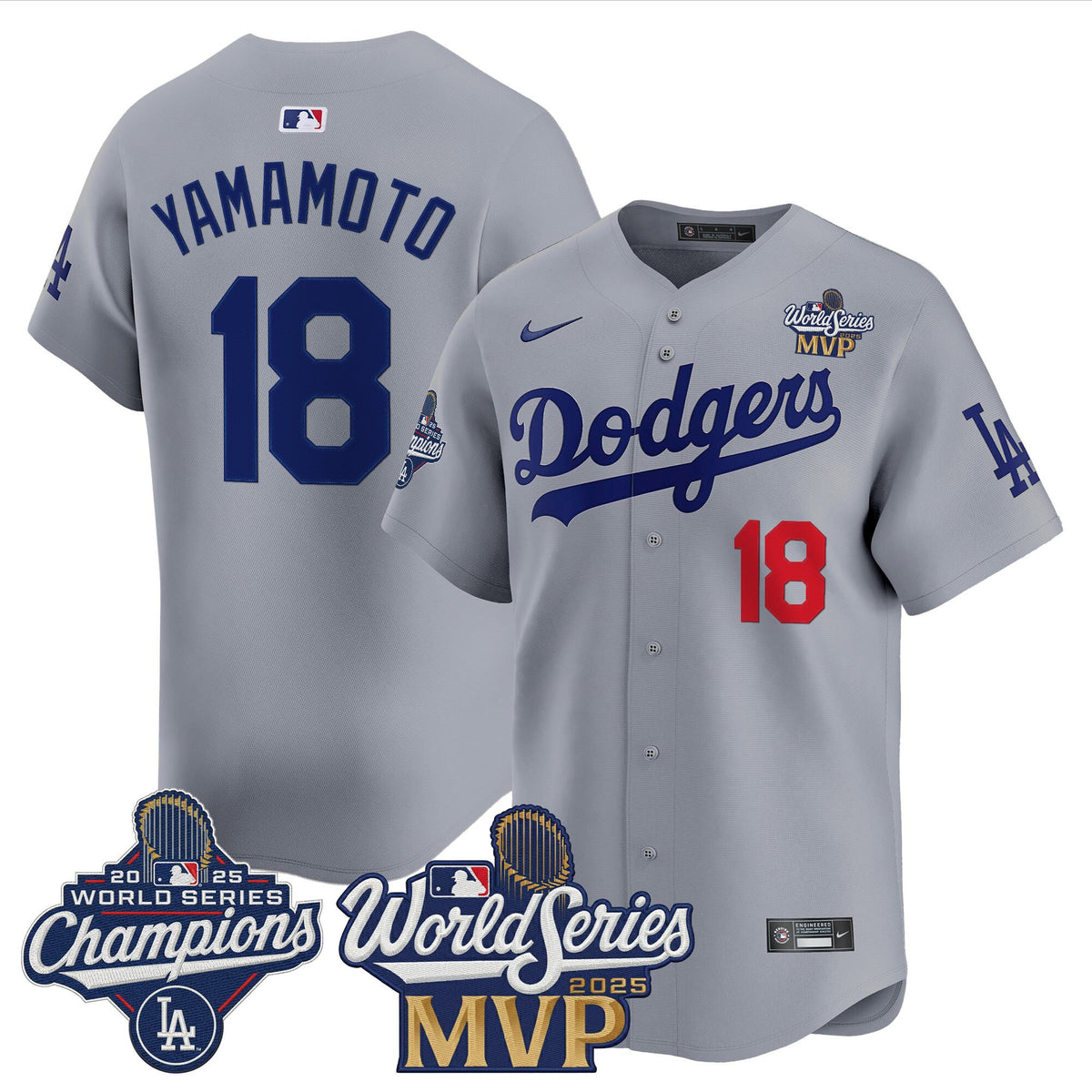 #18 Yoshinobu Yamamoto 2025 World Series MVP Vapor Premier Limited Jersey - All Stitched