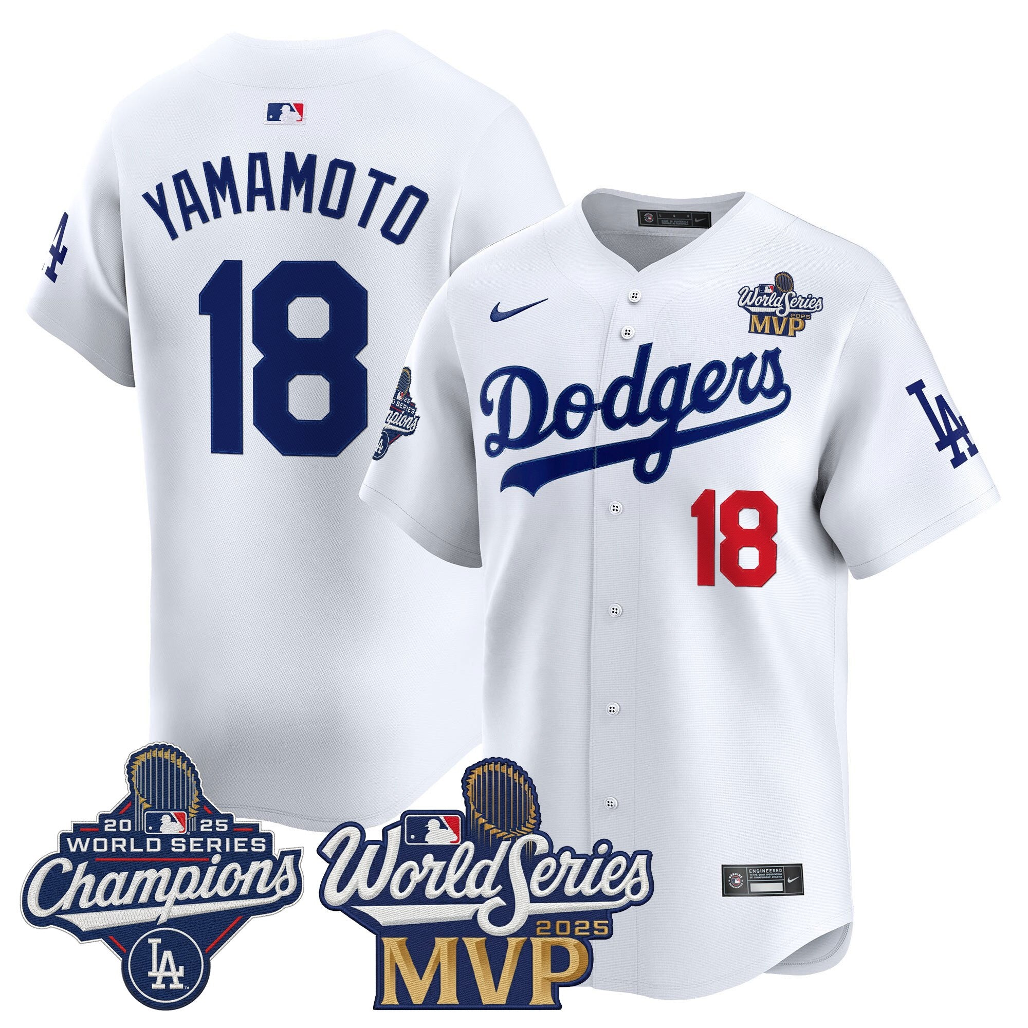 #18 Yoshinobu Yamamoto 2025 World Series MVP Vapor Premier Limited Jersey - All Stitched