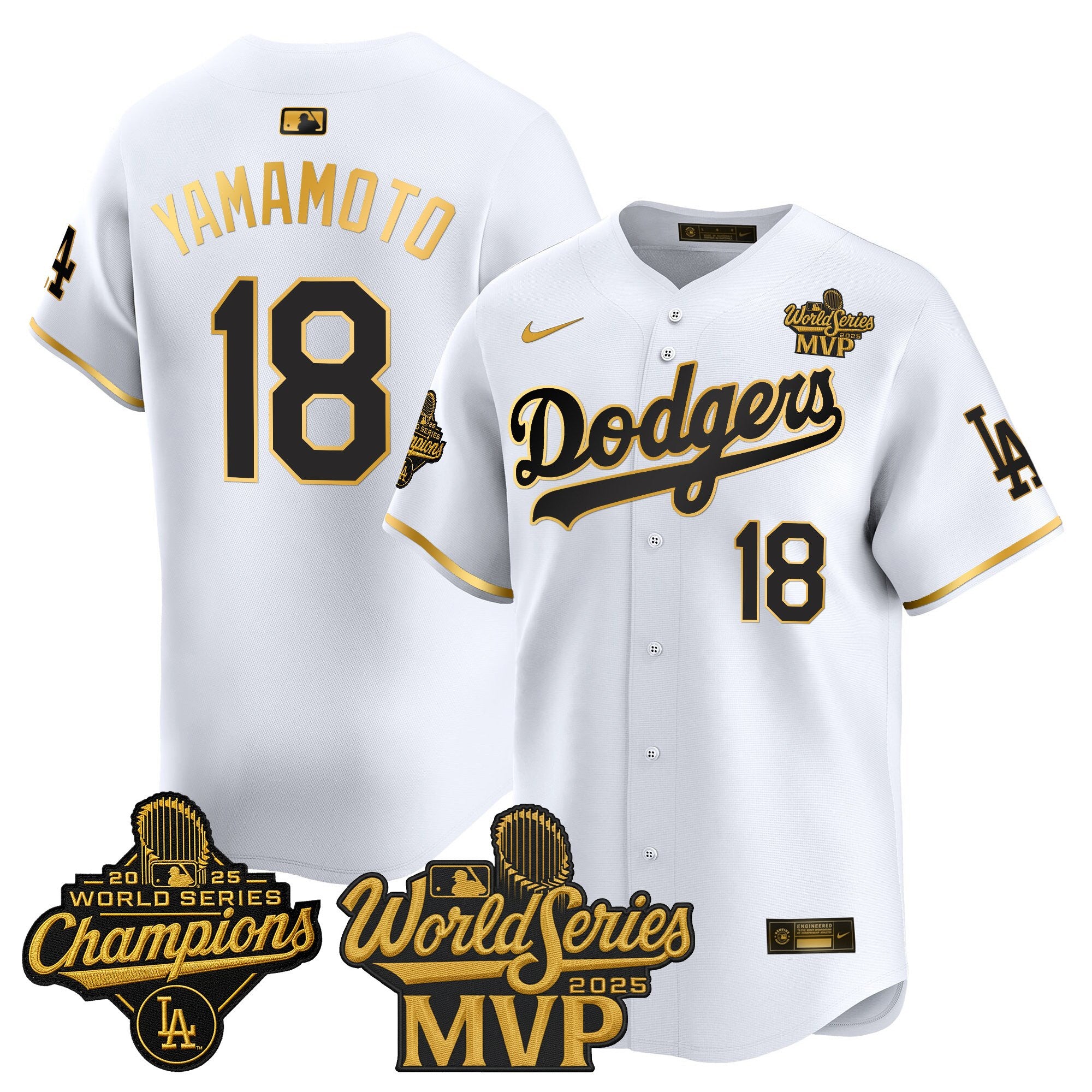 #18 Yoshinobu Yamamoto 2025 World Series MVP Vapor Premier Limited Jersey - All Stitched