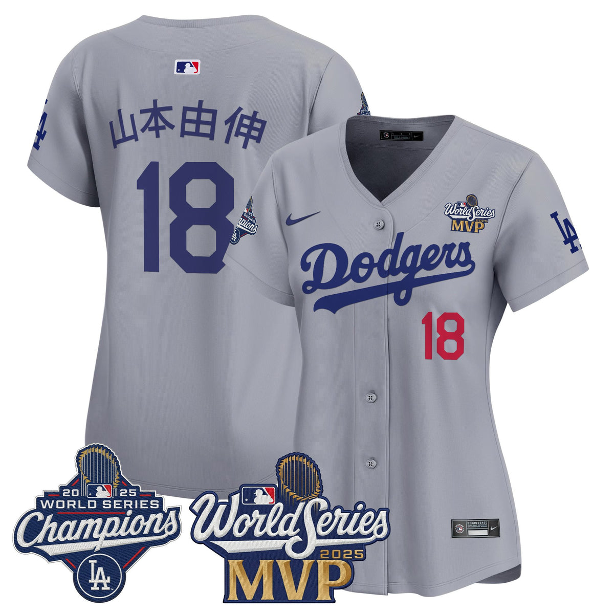 #18 Yoshinobu Yamamoto 2025 World Series MVP Vapor Premier Limited Jersey - All Stitched