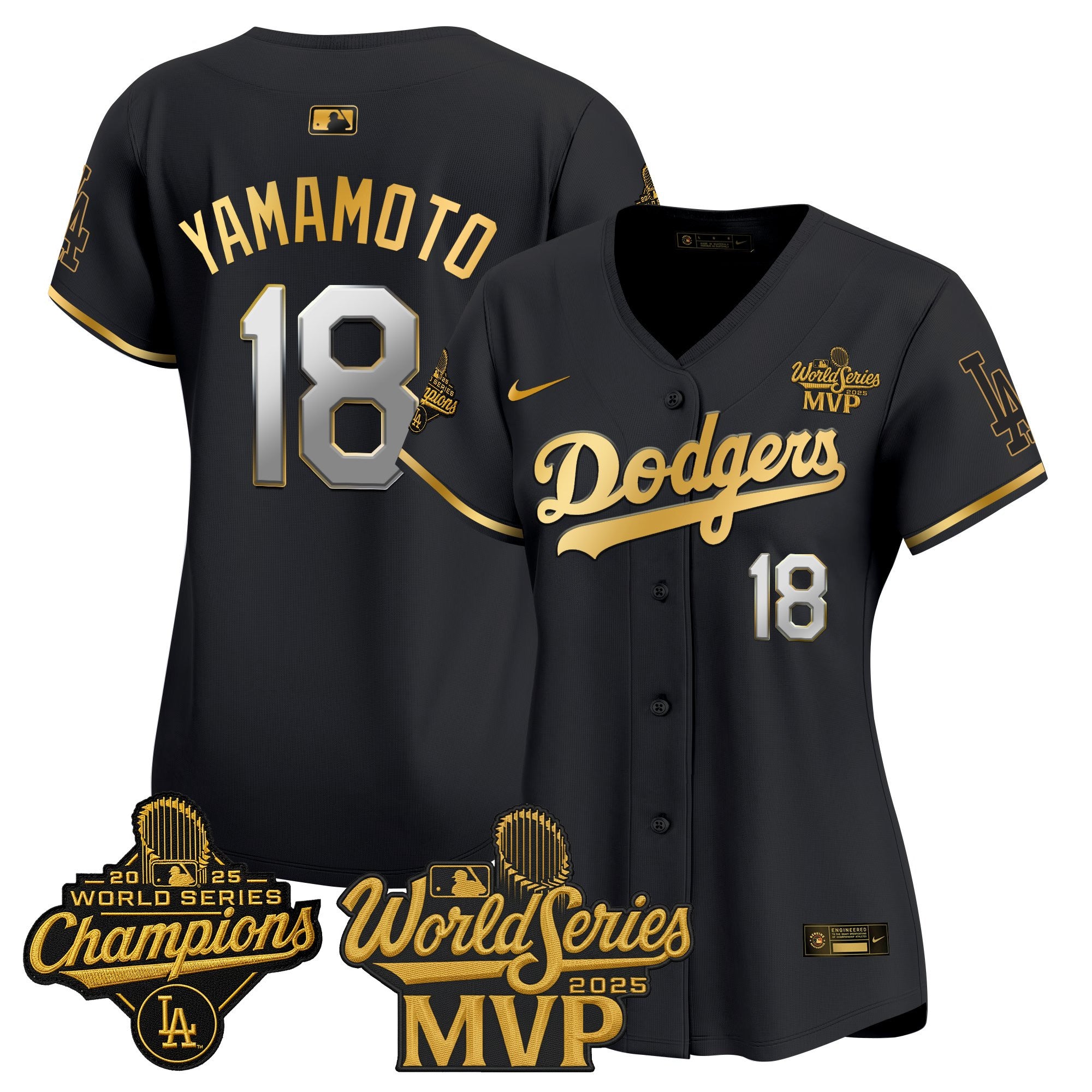 #18 Yoshinobu Yamamoto 2025 World Series MVP Vapor Premier Limited Jersey - All Stitched