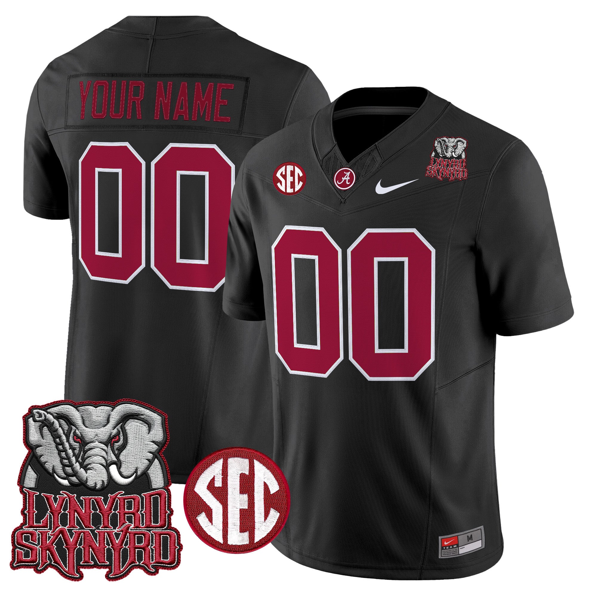 Alabama Crimson Tide x Lynyrd Skynyrd Vapor Limited Custom Jersey - Alabama Map - All Stitched