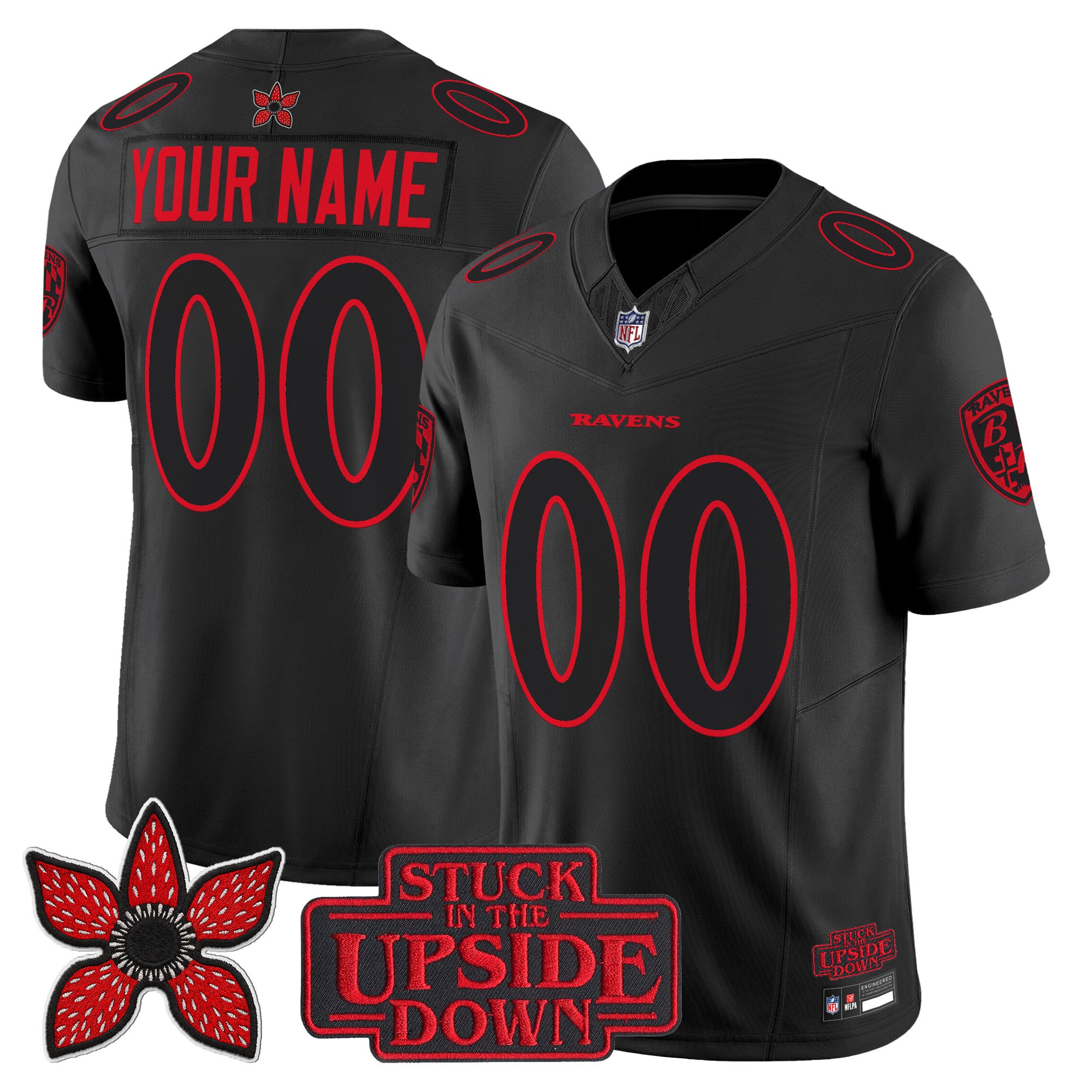 Baltimore Ravens 'Stranger Things Edition' Vapor Limited Custom Jersey - All Stitched