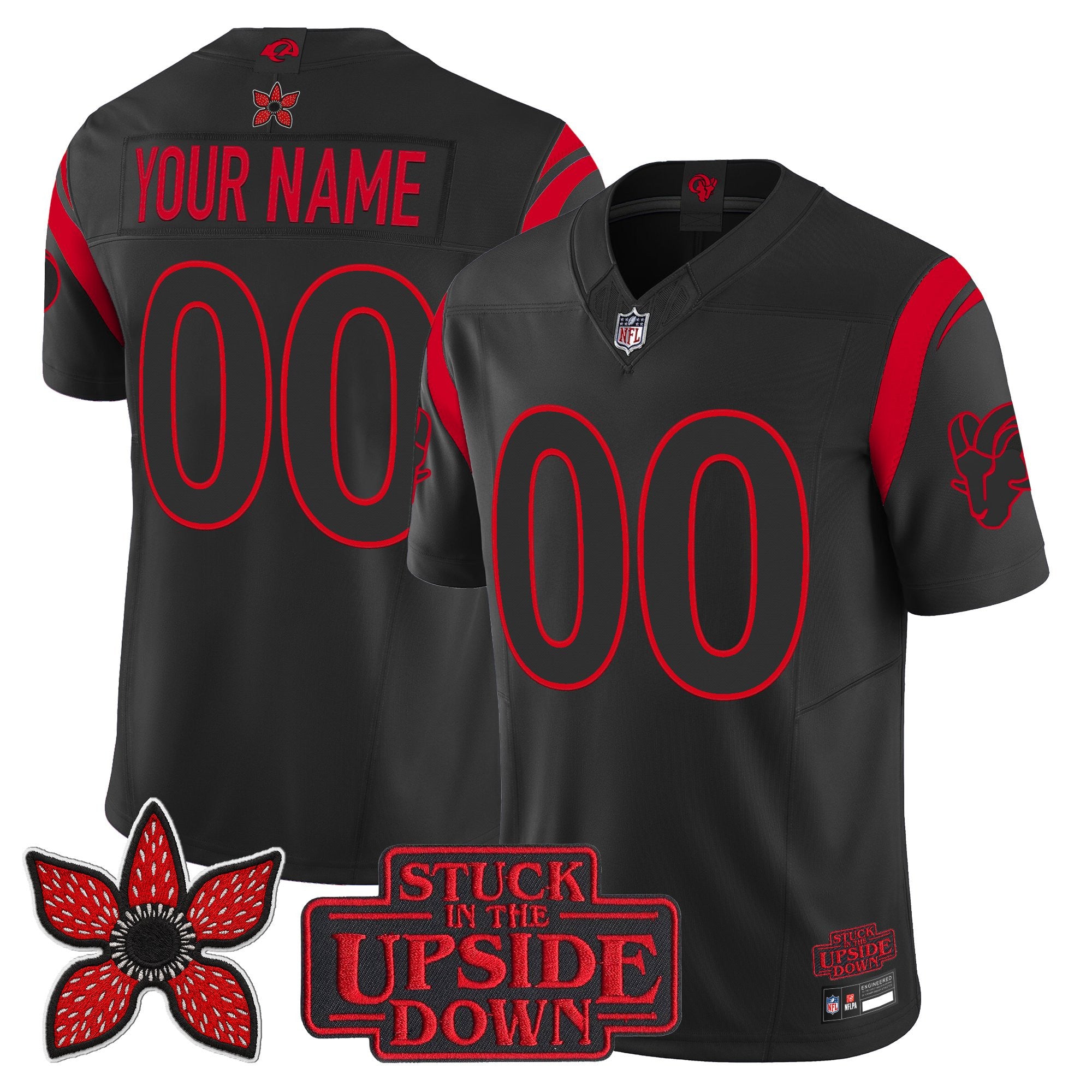 Los Angeles Rams 'Stranger Things Edition' Vapor Limited Custom Jersey - All Stitched
