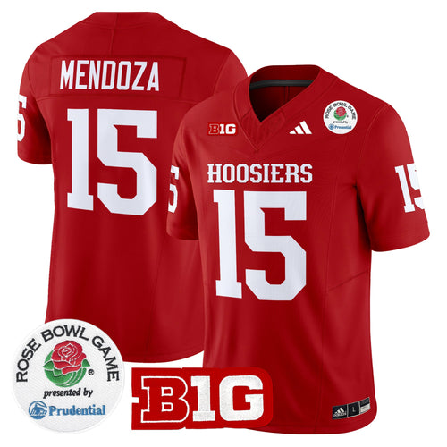 #15 Fernando Mendoza Indiana Hoosiers 2026 Rose Bowl Vapor Limited Jersey V2 - All Stitched