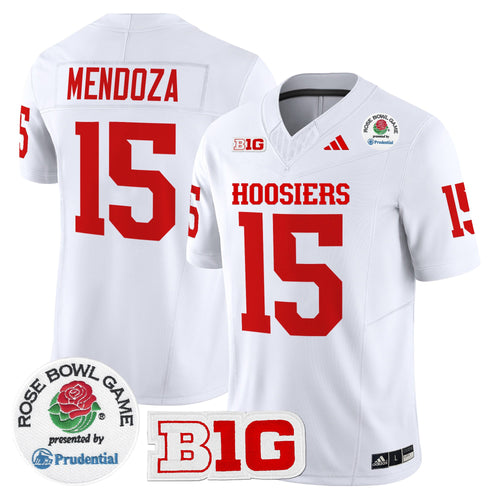 #15 Fernando Mendoza Indiana Hoosiers 2026 Rose Bowl Vapor Limited Jersey V2 - All Stitched