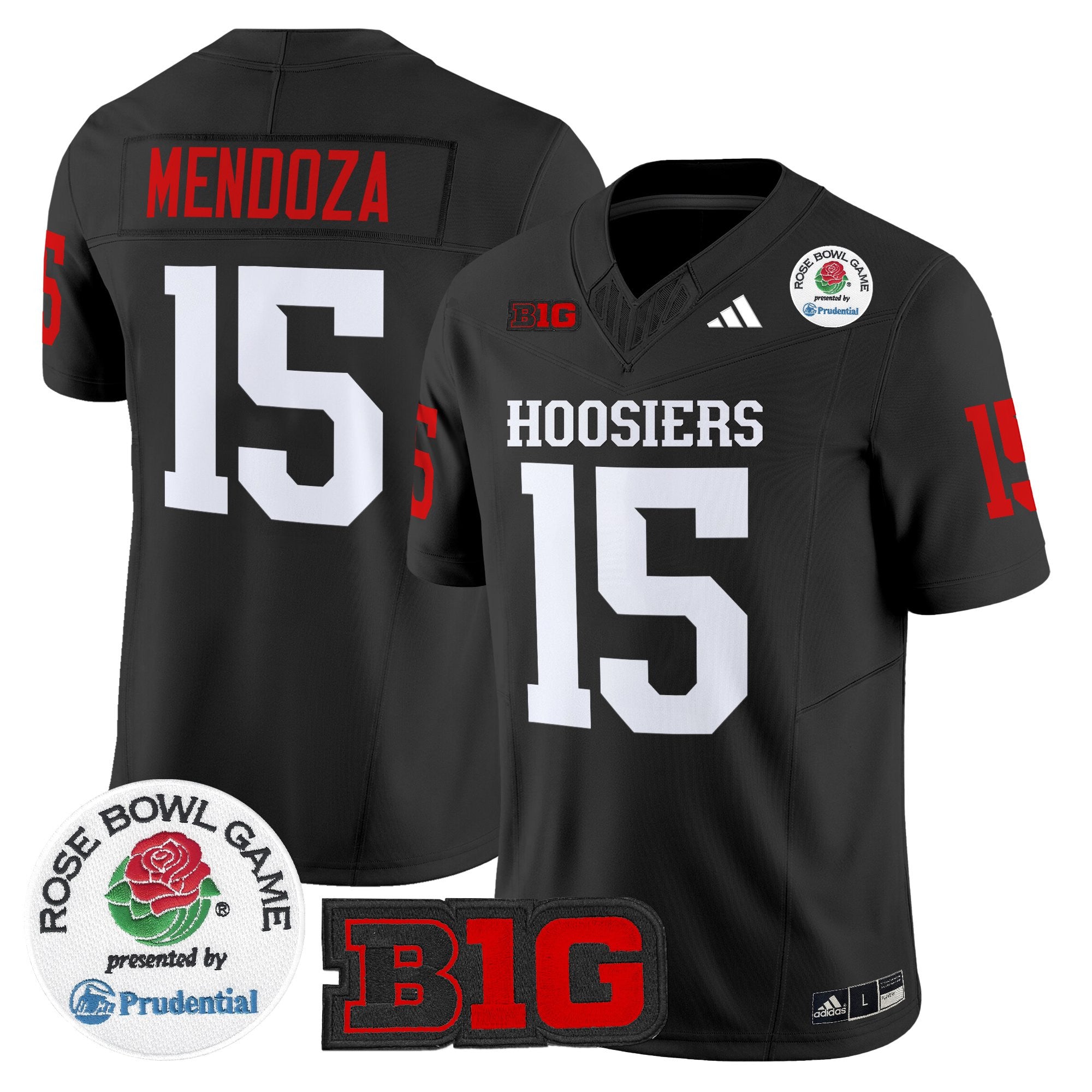 #15 Fernando Mendoza Indiana Hoosiers 2026 Rose Bowl Vapor Limited Jersey V2 - All Stitched