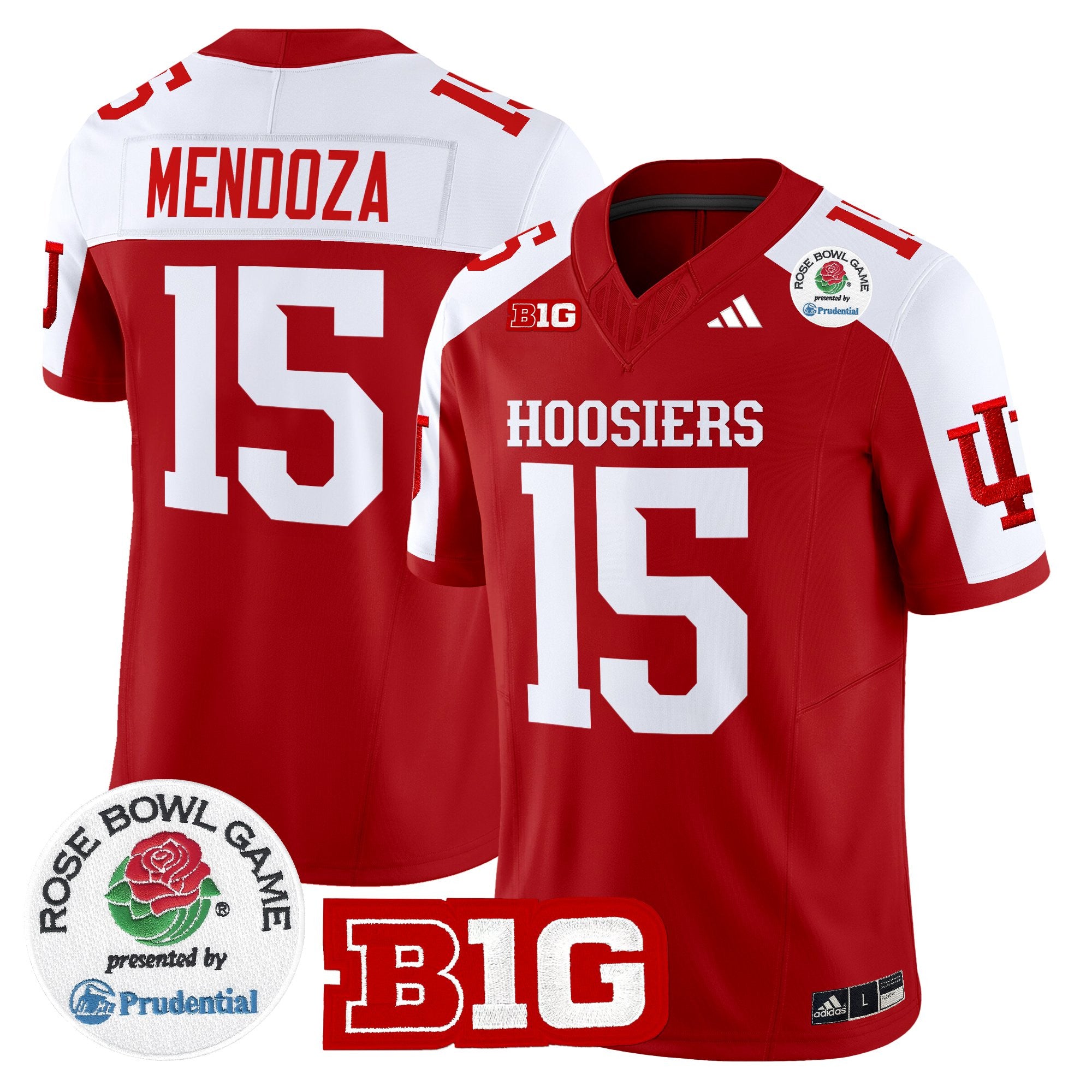 #15 Fernando Mendoza Indiana Hoosiers 2026 Rose Bowl Vapor Limited Jersey V2 - All Stitched
