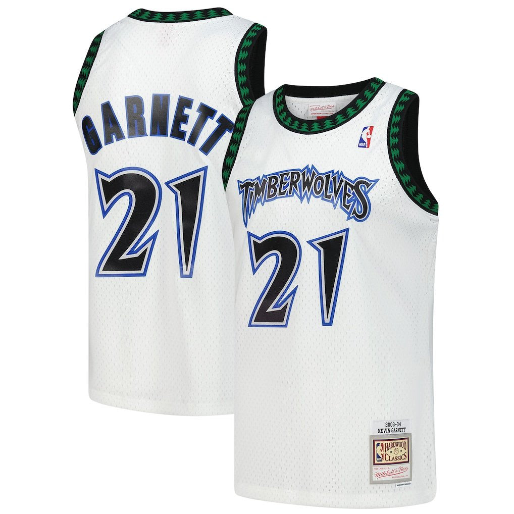 #21 Kevin Garnett Minnesota Timberwolves Hardwood Classics Swingman Jersey - All Stitched