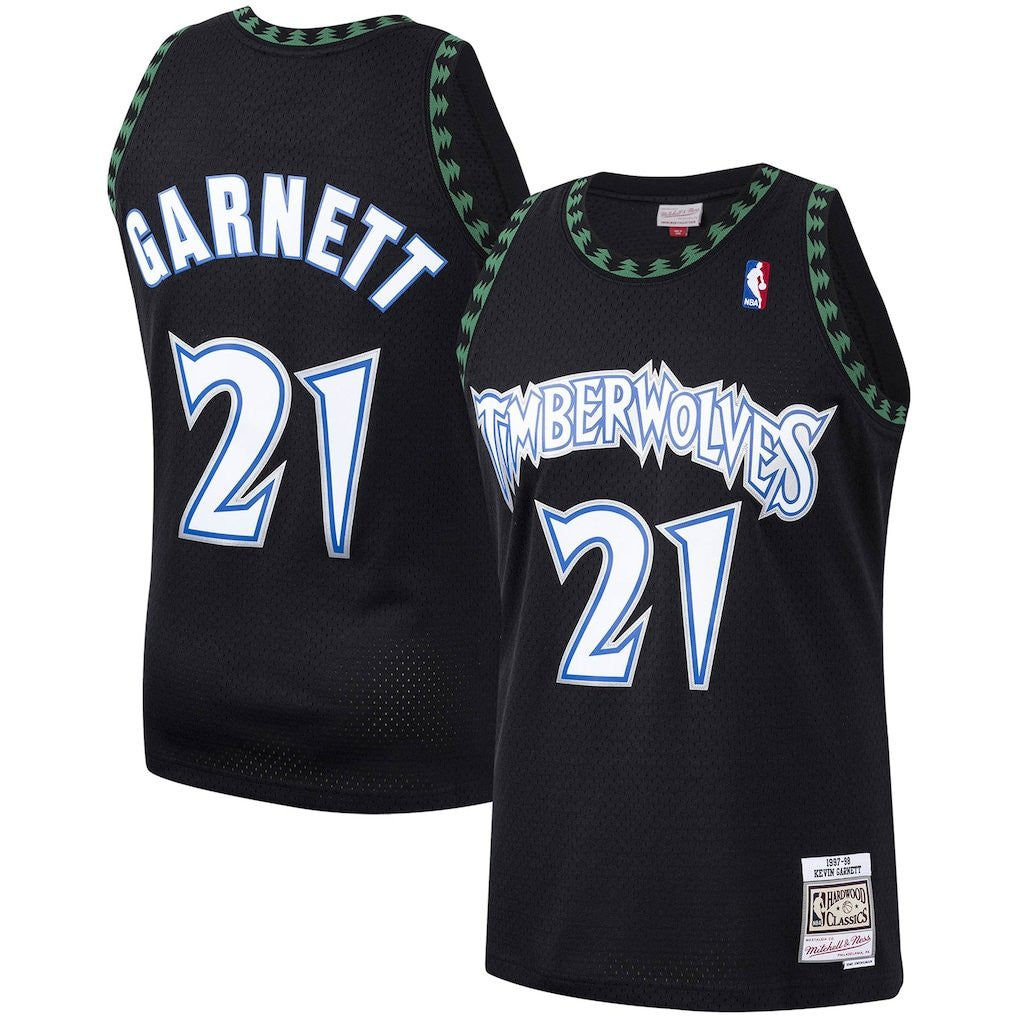 #21 Kevin Garnett Minnesota Timberwolves Hardwood Classics Swingman Jersey - All Stitched