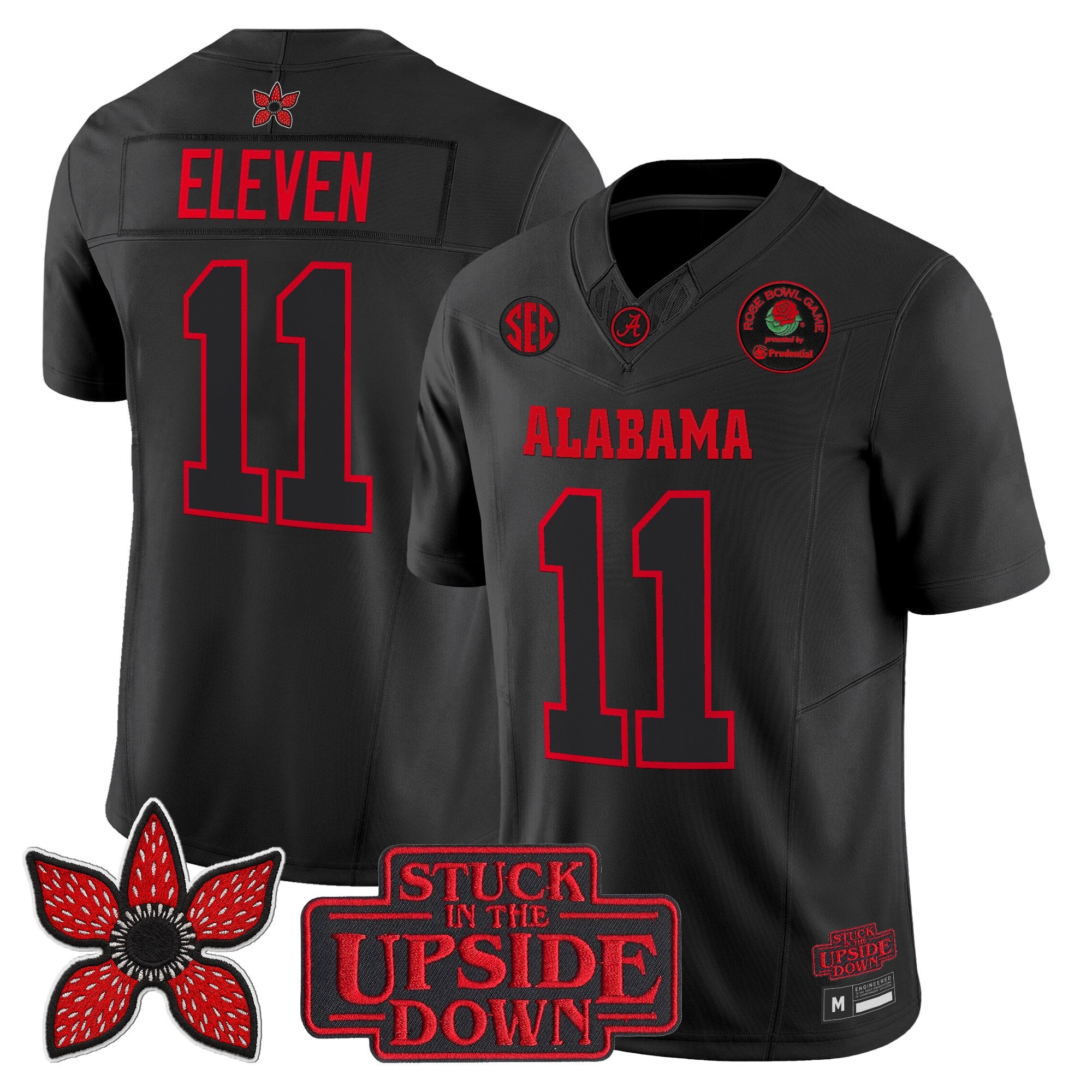 Alabama Crimson Tide 'Stranger Things Edition' Vapor Limited Jersey - 2025 Rose Bowl Patch - All Stitched