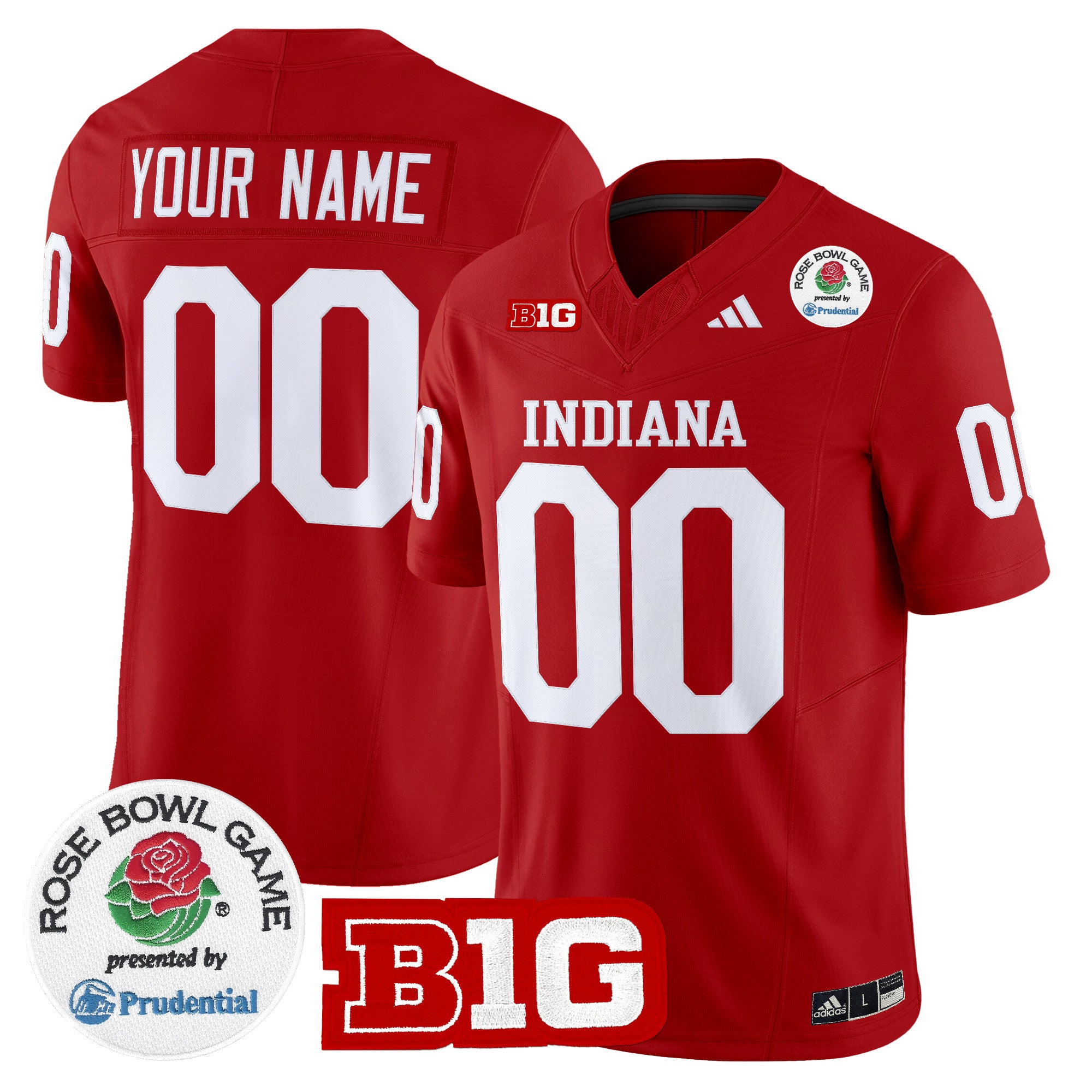 Indiana Hoosiers 2026 Rose Bowl Vapor Limited Custom Jersey V2 - All Stitched