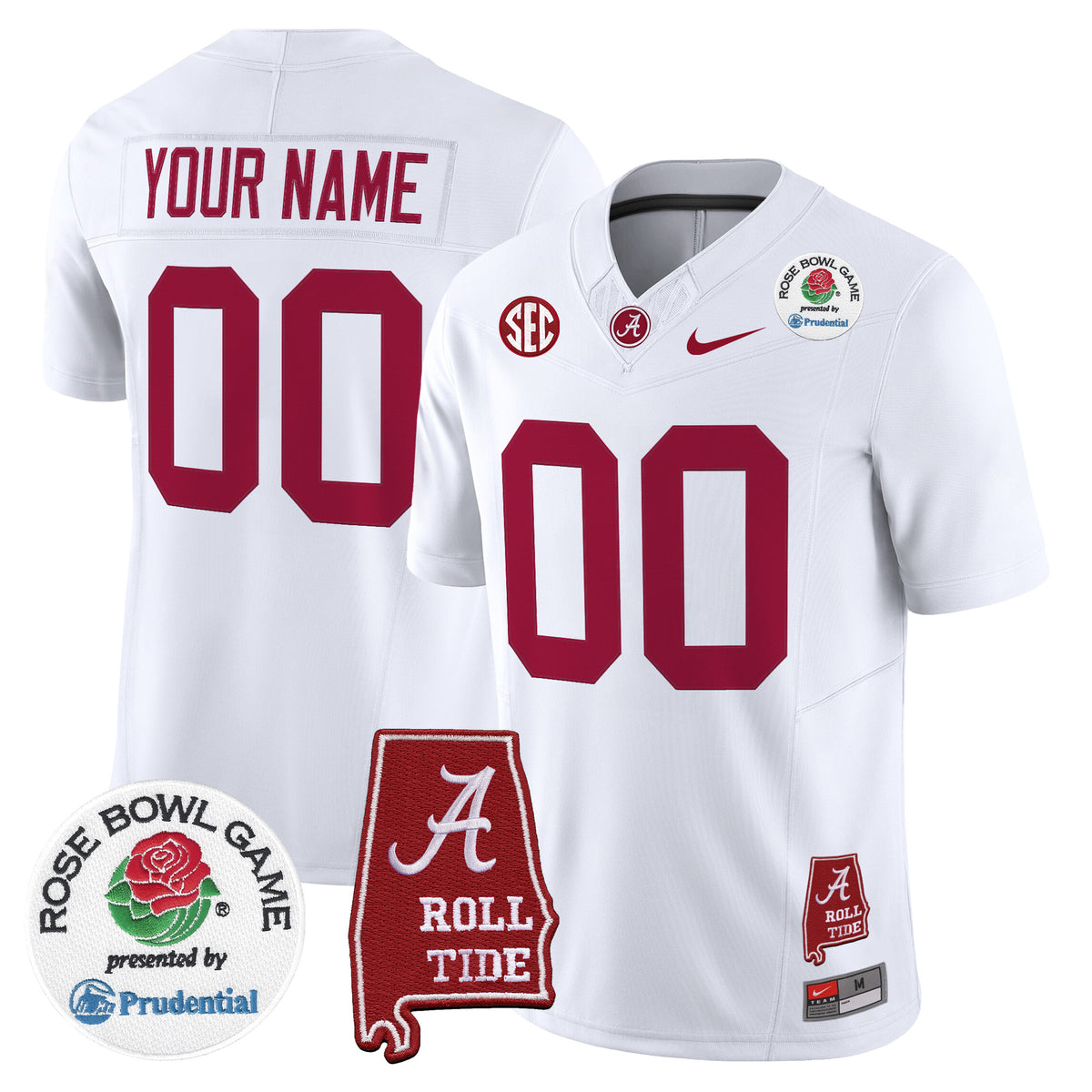 Alabama Crimson Tide 2026 Rose Bowl Vapor Limited Custom Jersey - All Stitched
