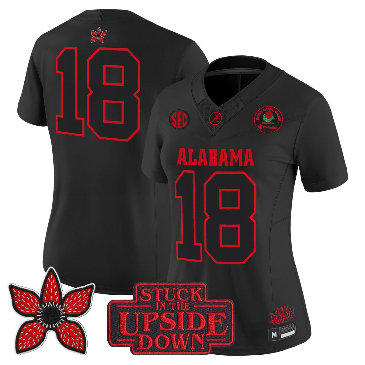 Alabama Crimson Tide 'Stranger Things Edition' Vapor Limited Jersey - 2025 Rose Bowl Patch - All Stitched