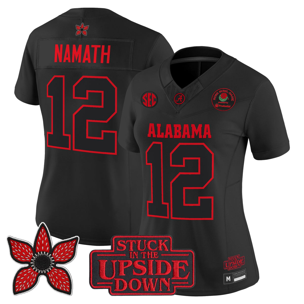 Alabama Crimson Tide 'Stranger Things Edition' Vapor Limited Jersey - 2025 Rose Bowl Patch - All Stitched