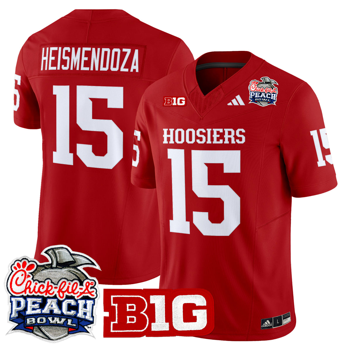 #15 Heismendoza Indiana Hoosiers 2026 Peach Bowl Vapor Limited Jersey - All Stitched
