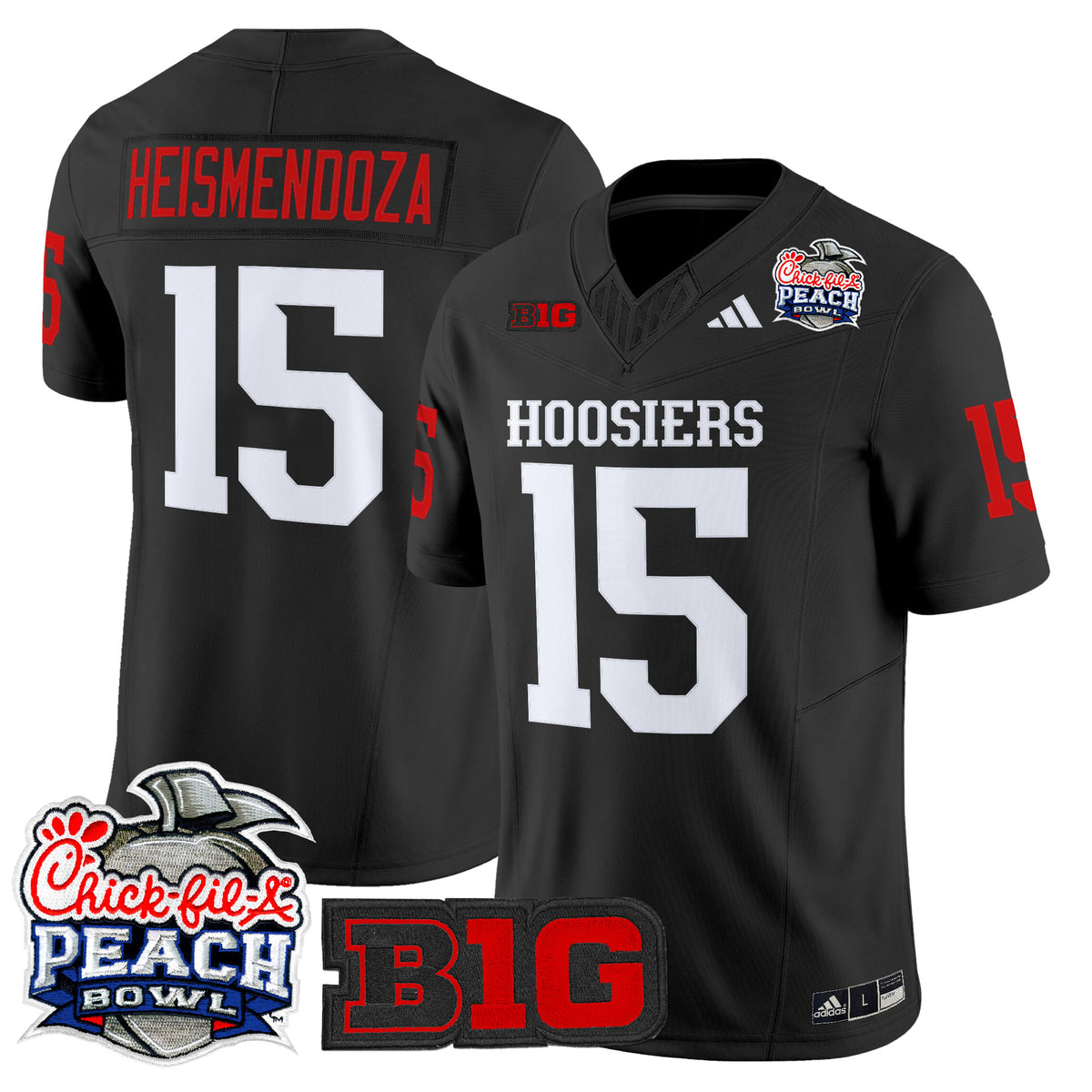 #15 Heismendoza Indiana Hoosiers 2026 Peach Bowl Vapor Limited Jersey - All Stitched