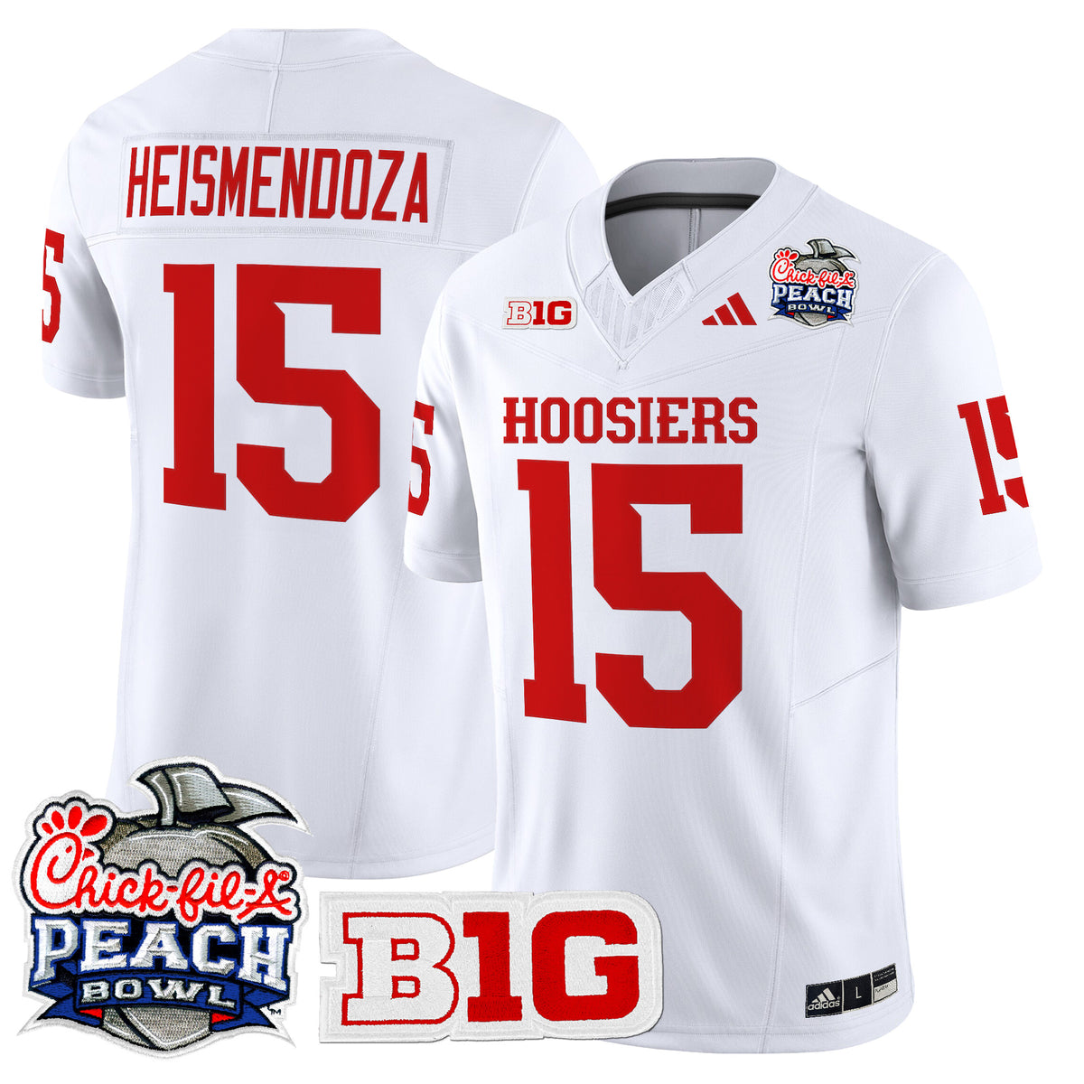 #15 Heismendoza Indiana Hoosiers 2026 Peach Bowl Vapor Limited Jersey - All Stitched