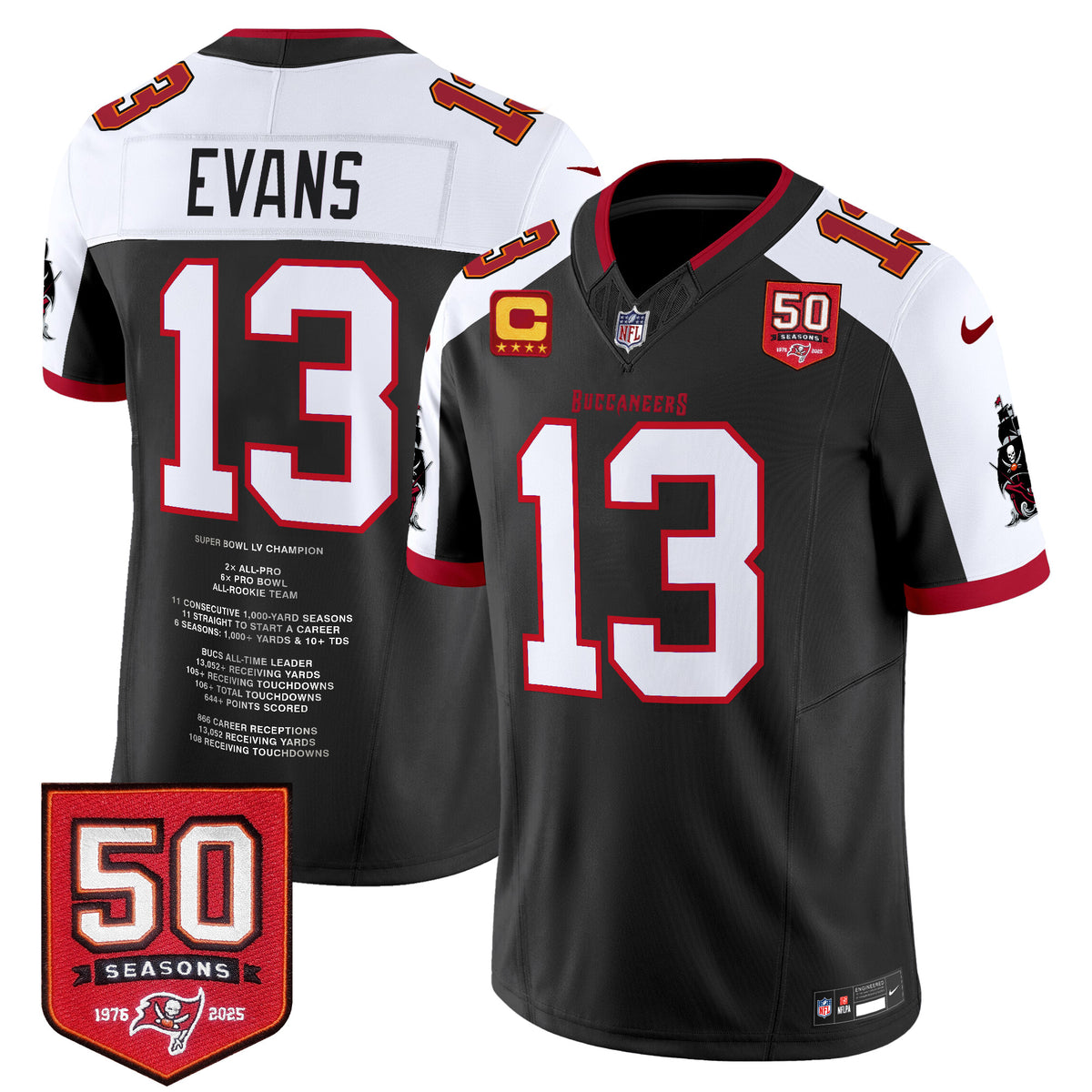 #13 Mike Evans Tampa Bay Buccaneers "Franchise Legend" Vapor Limited Jersey - Stitched