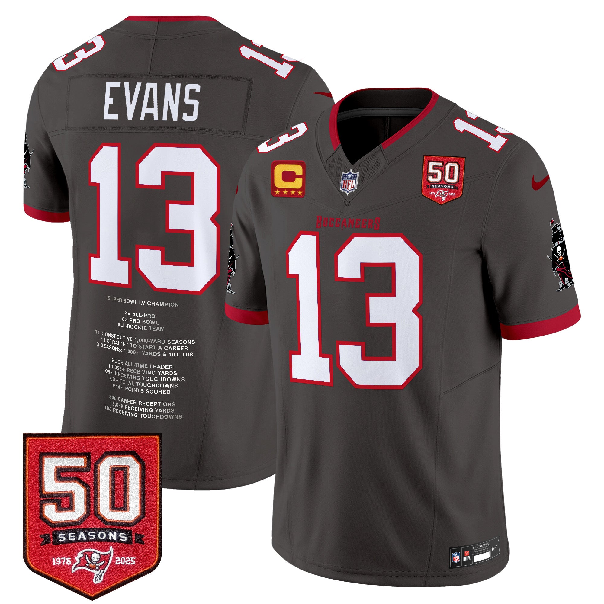 #13 Mike Evans Tampa Bay Buccaneers "Franchise Legend" Vapor Limited Jersey - Stitched