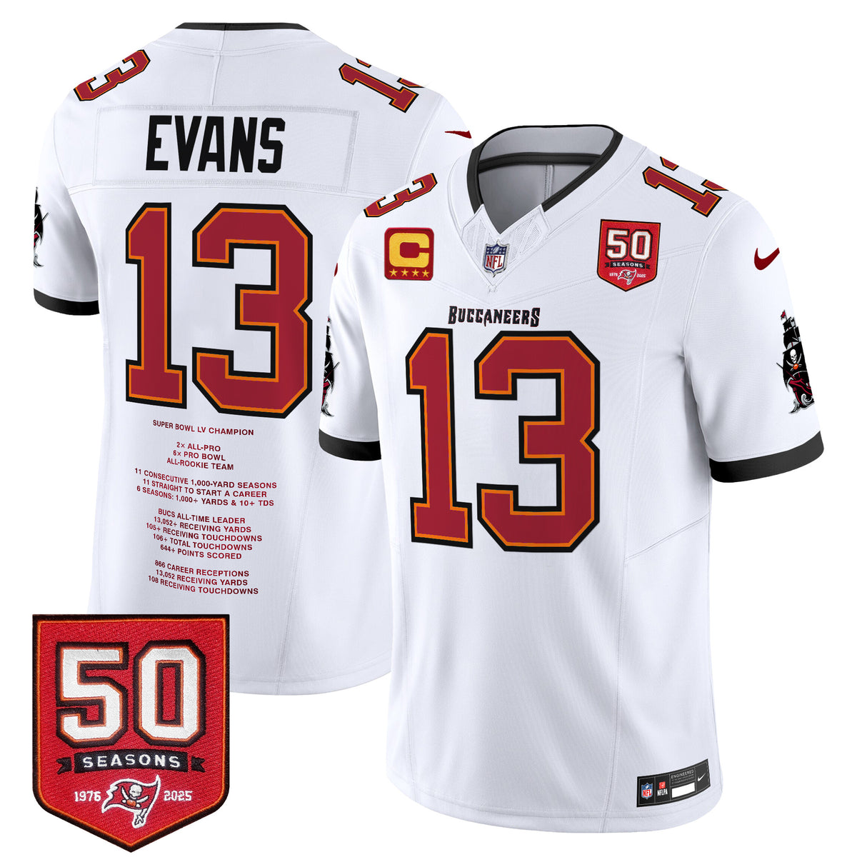 #13 Mike Evans Tampa Bay Buccaneers "Franchise Legend" Vapor Limited Jersey - Stitched