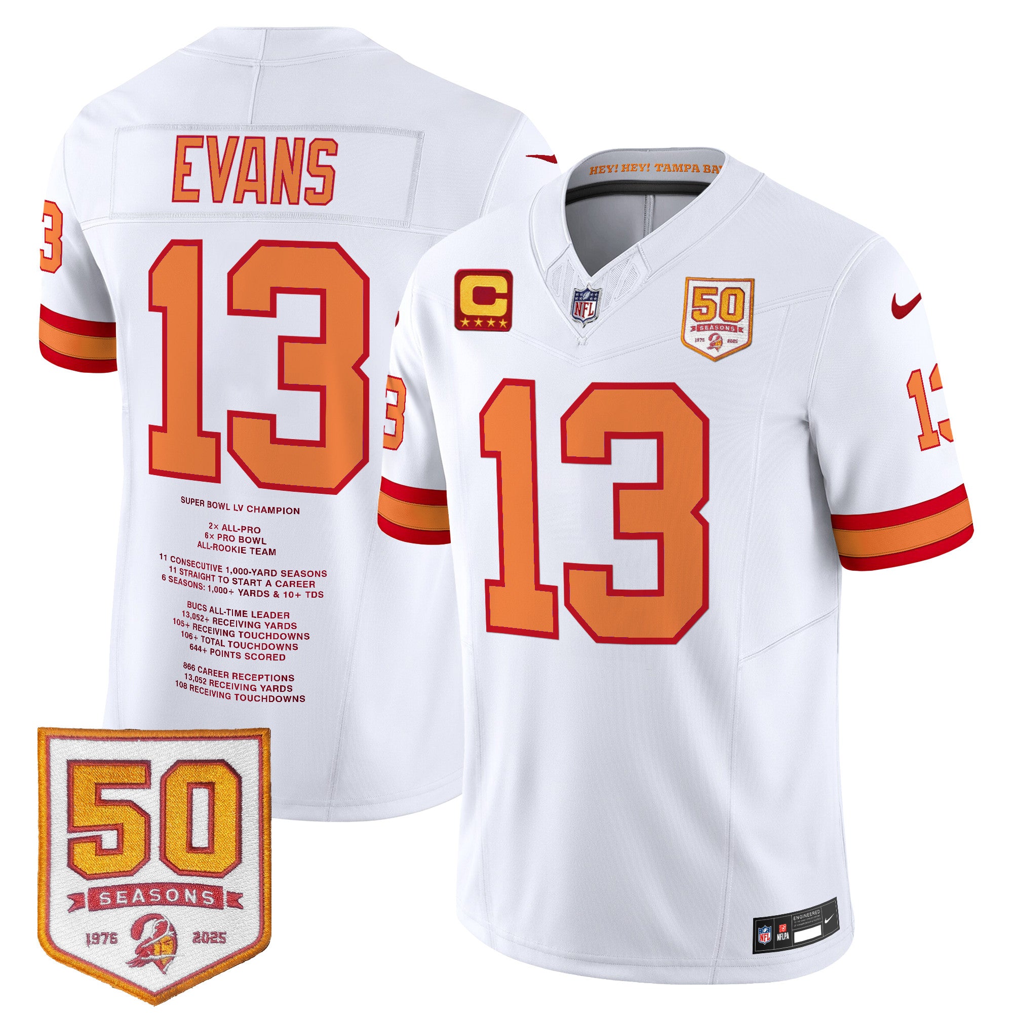 #13 Mike Evans Tampa Bay Buccaneers "Franchise Legend" Vapor Limited Jersey - Stitched