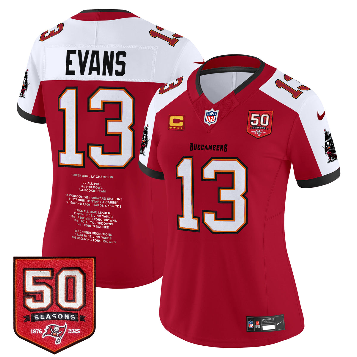 #13 Mike Evans Tampa Bay Buccaneers "Franchise Legend" Vapor Limited Jersey - Stitched