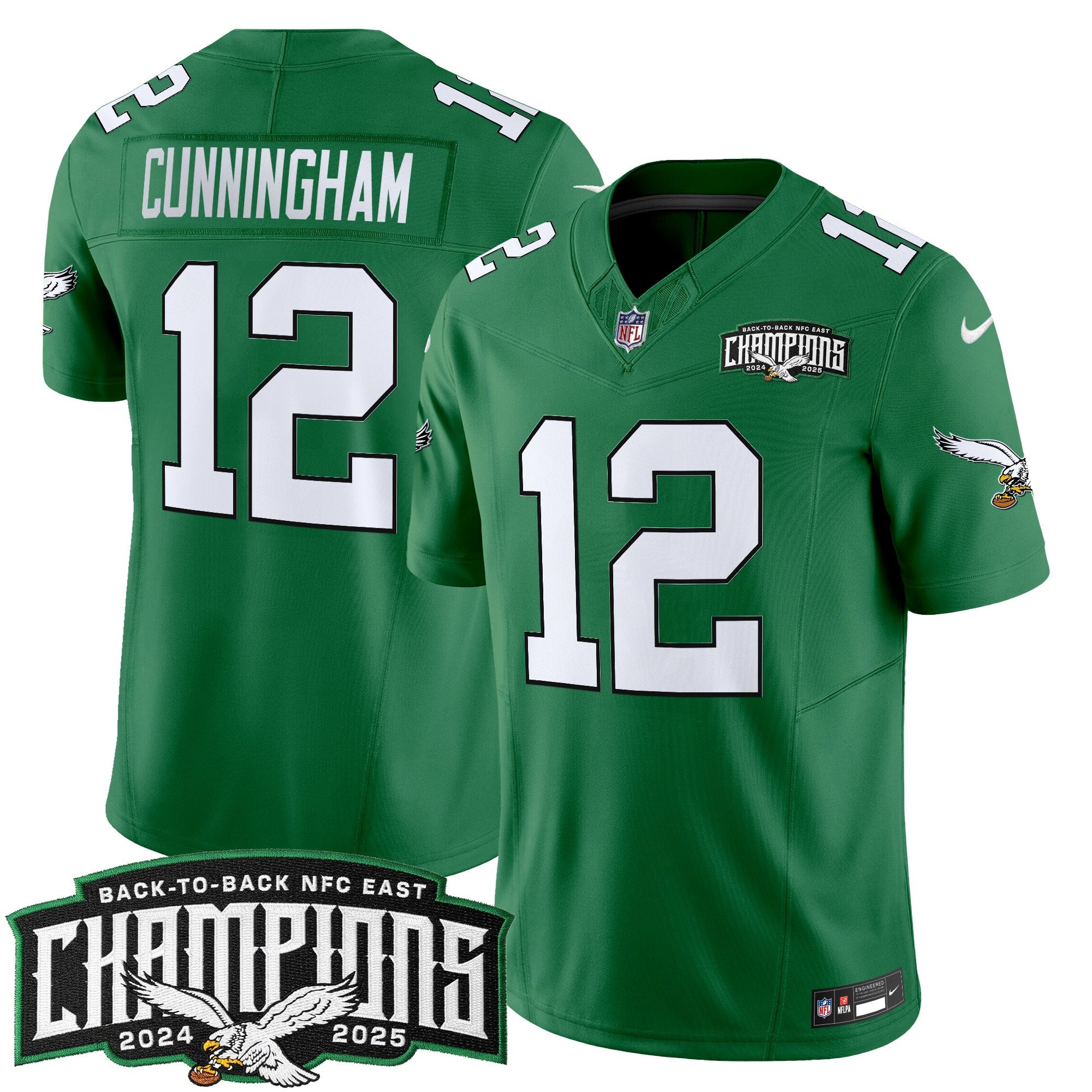 Men's Philadelphia Eagles Back-To-Back 2024-2025 NFC East Division Champions Vapor Limited Jersey - All Stitched