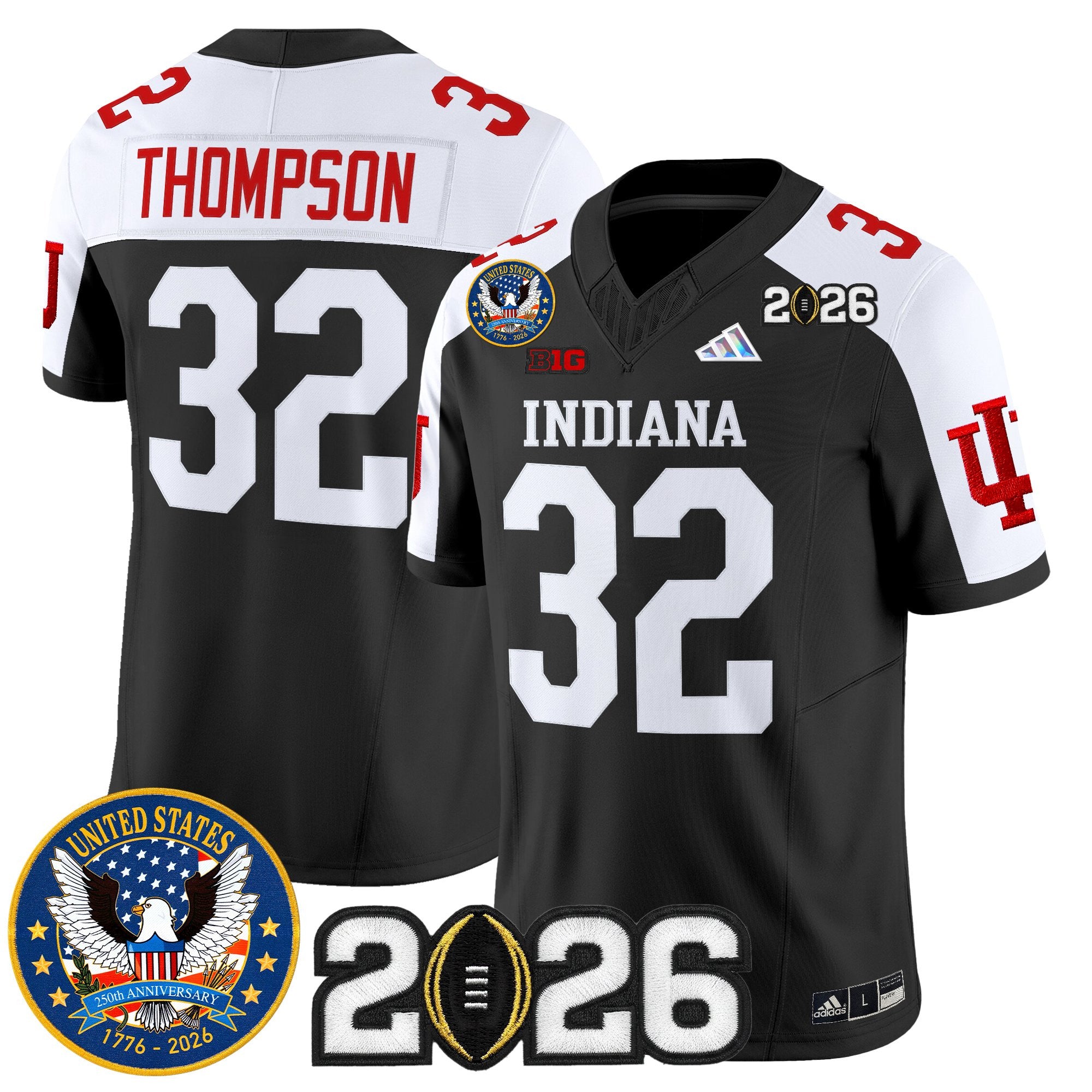 Men's Indiana Hoosiers "United States 250th Anniversary Patch" Vapor Limited Jersey V2 - All Stitched