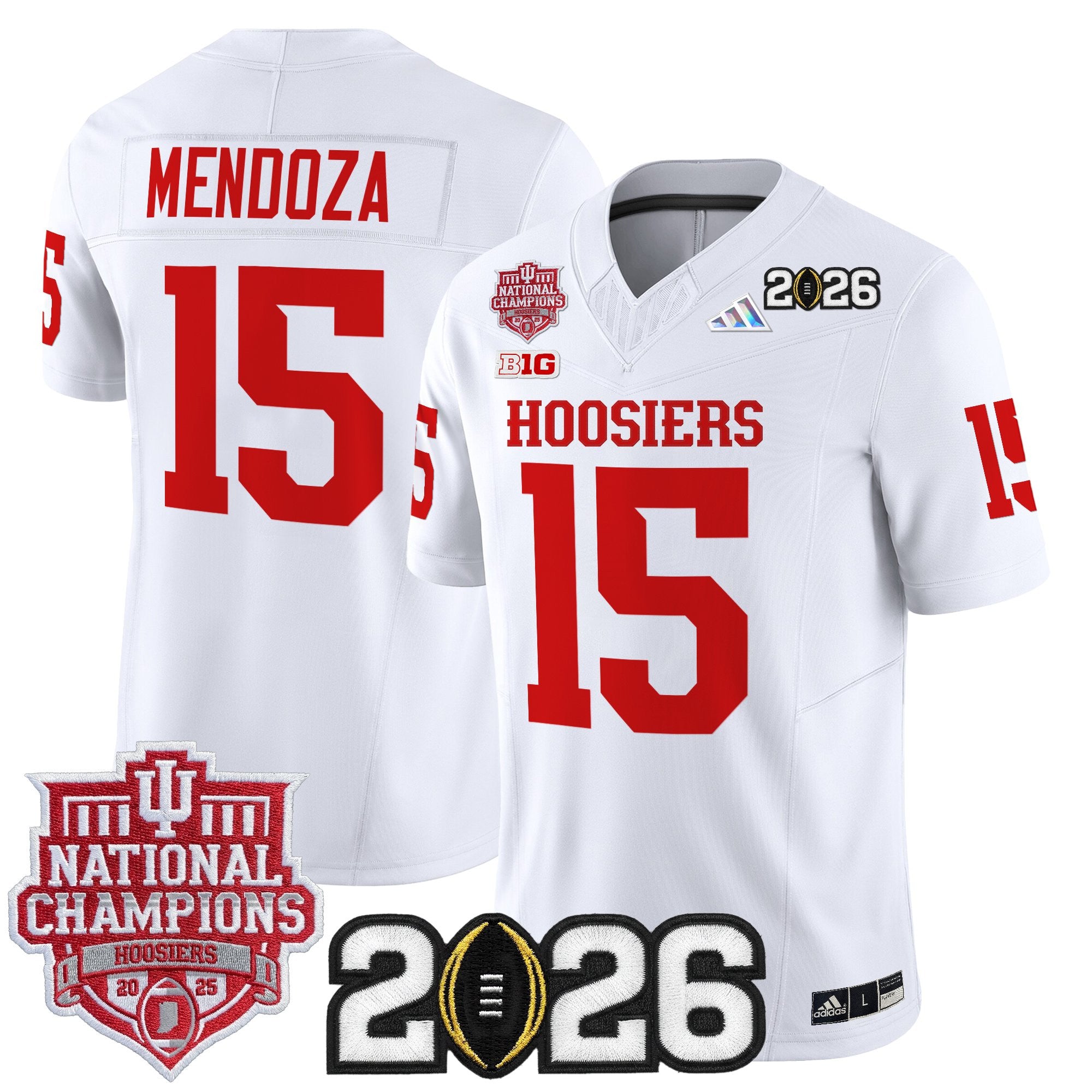 Men's Indiana Hoosiers 2025 National Champions & 2026 CFP Final Patch Vapor Limited Jersey - All Stitched