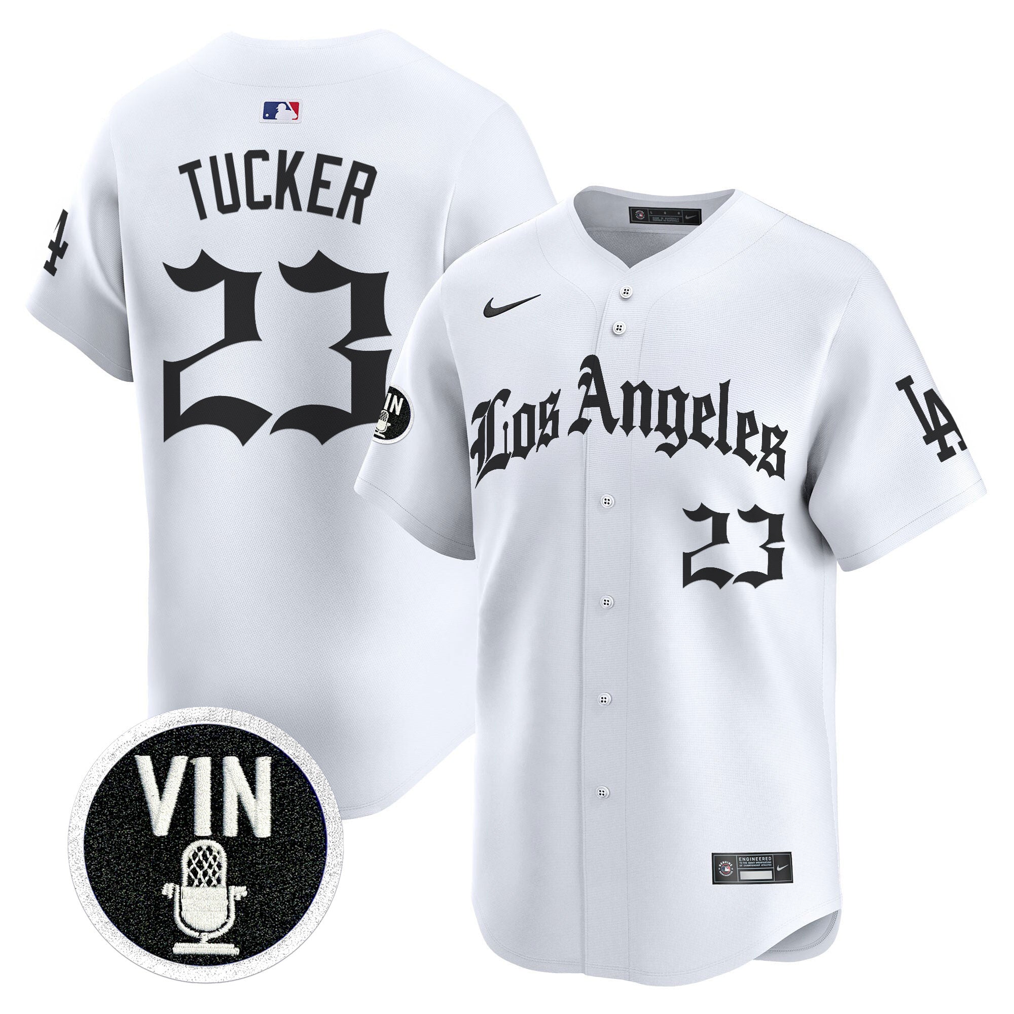 #23 Kyle Tucker Los Angeles Dodgers "LA Gothic Style" Vapor Premier Limited Jersey - All Stitched