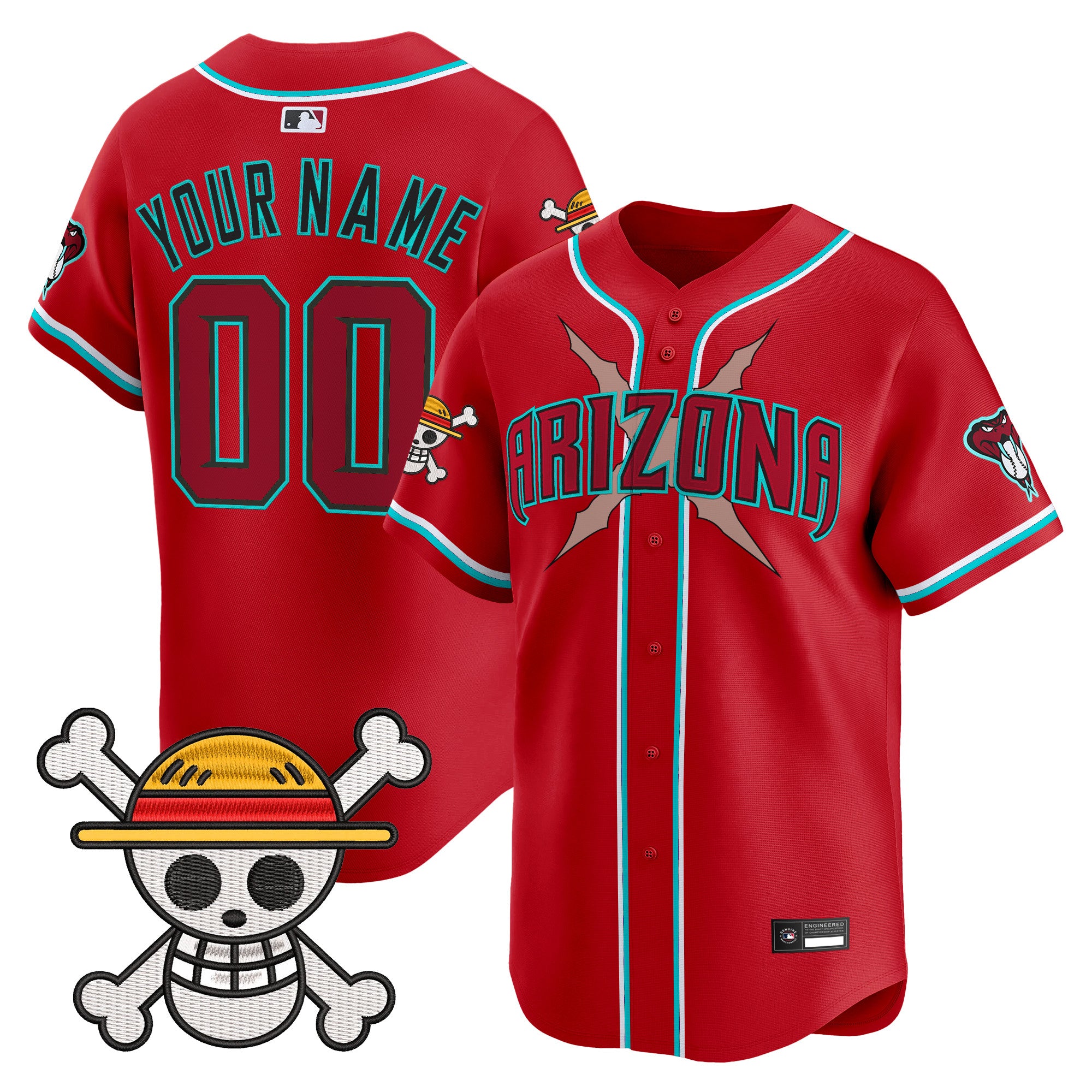 Diamondbacks x One Piece Vapor Premier Limited Custom Jersey - Stitched