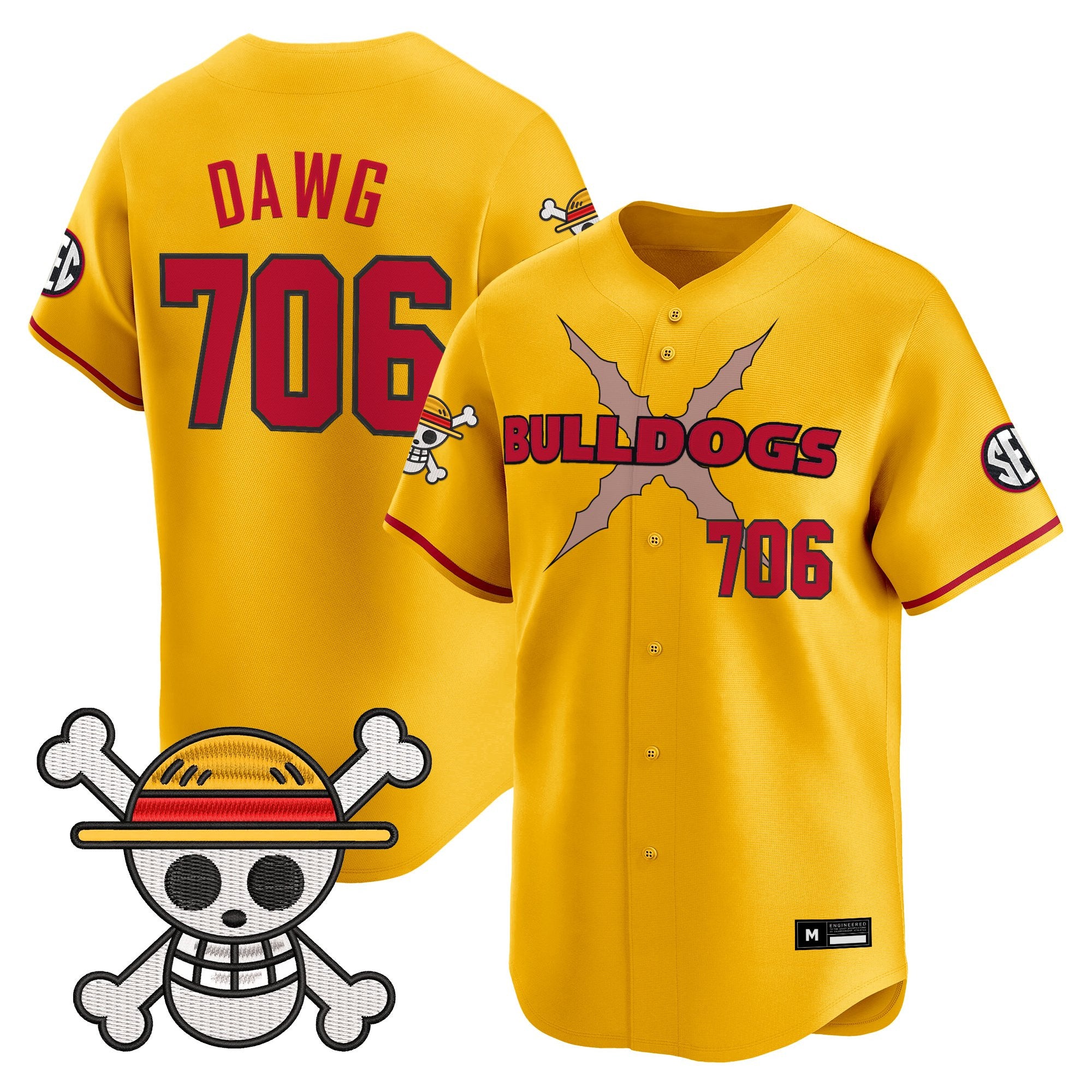 Men's Georgia Bulldogs Baseball x One Piece Vapor Premier Limited Jersey - Stitched