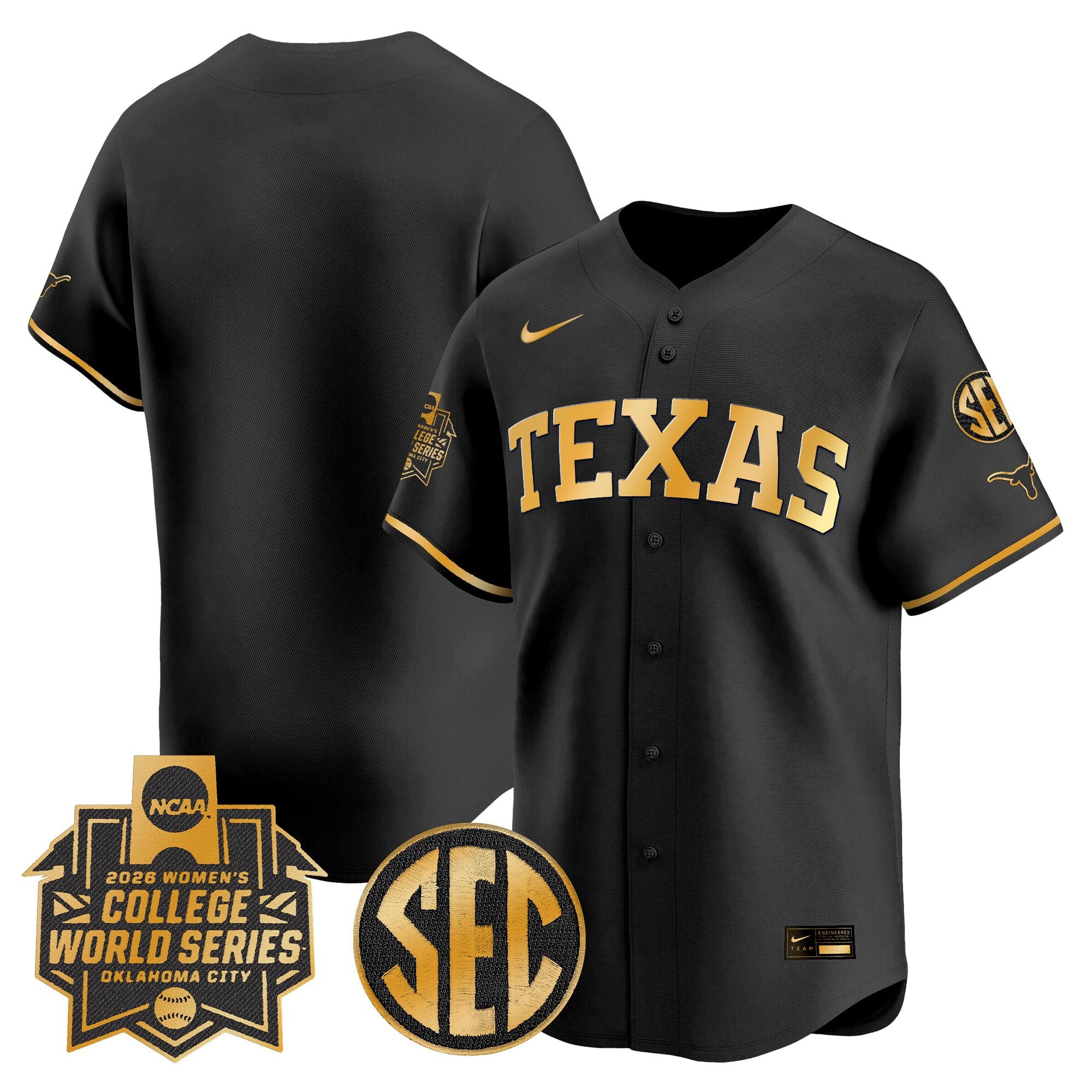 Men's size - Texas Longhorns Softball 2026 World Series (WCWS) Vapor Premier Limited Jersey - All Stitched