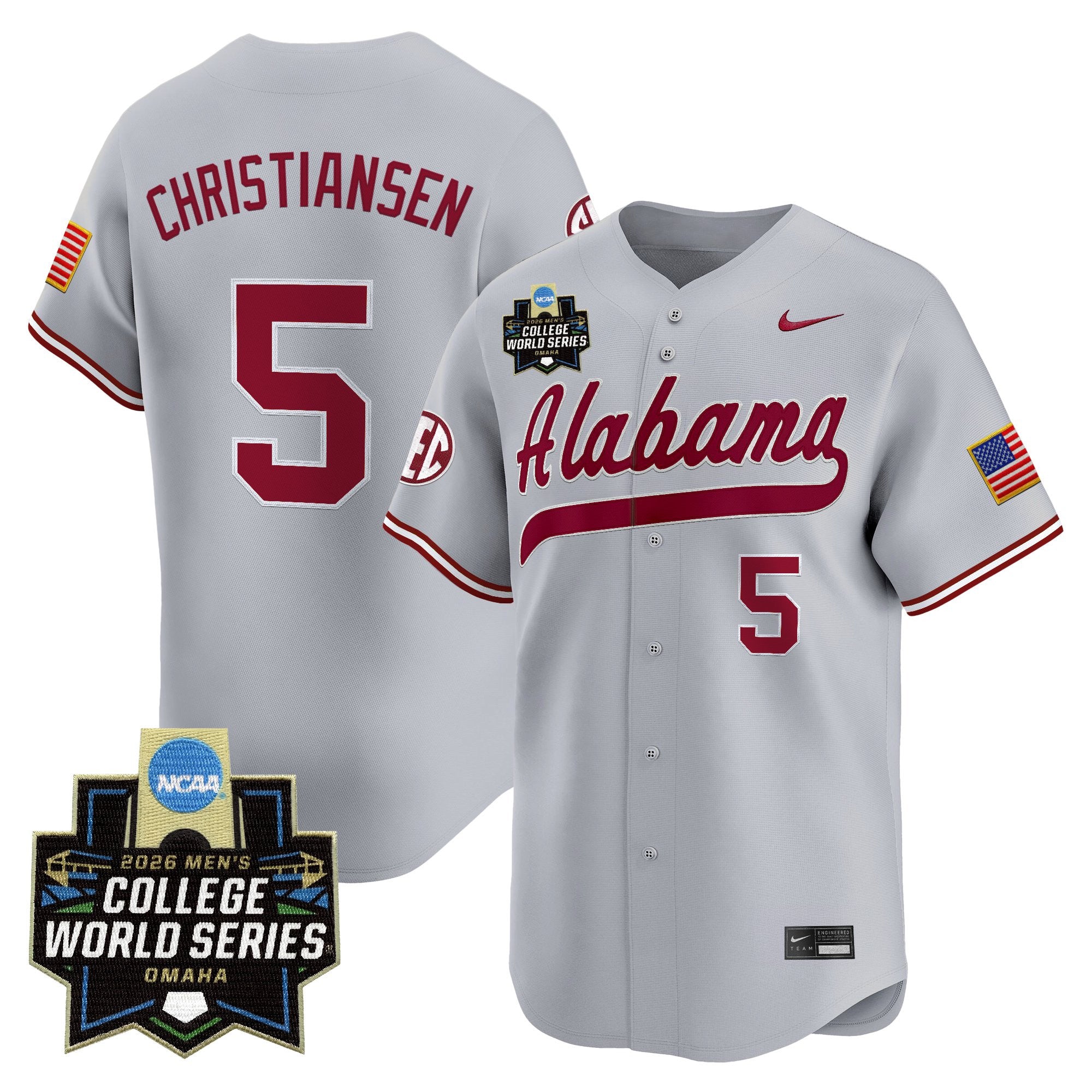 Men's Alabama Crimson Tide 2026 World Series Vapor Premier Limited Jersey - All Stitched