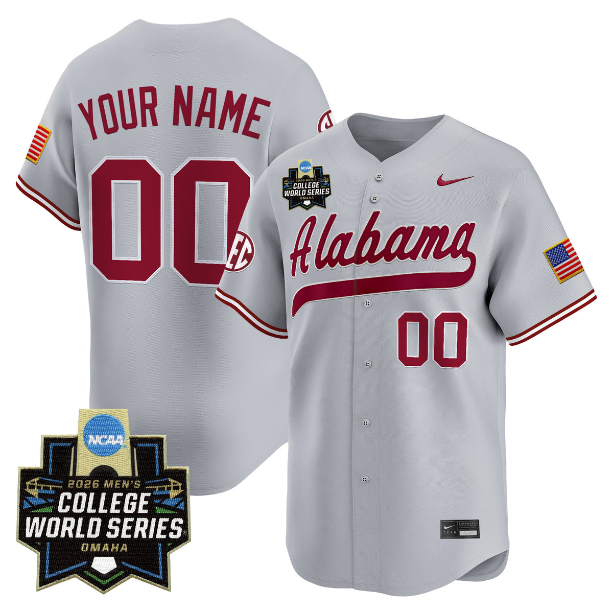 Alabama Crimson Tide 2026 World Series Vapor Premier Limited Custom Jersey - All Stitched