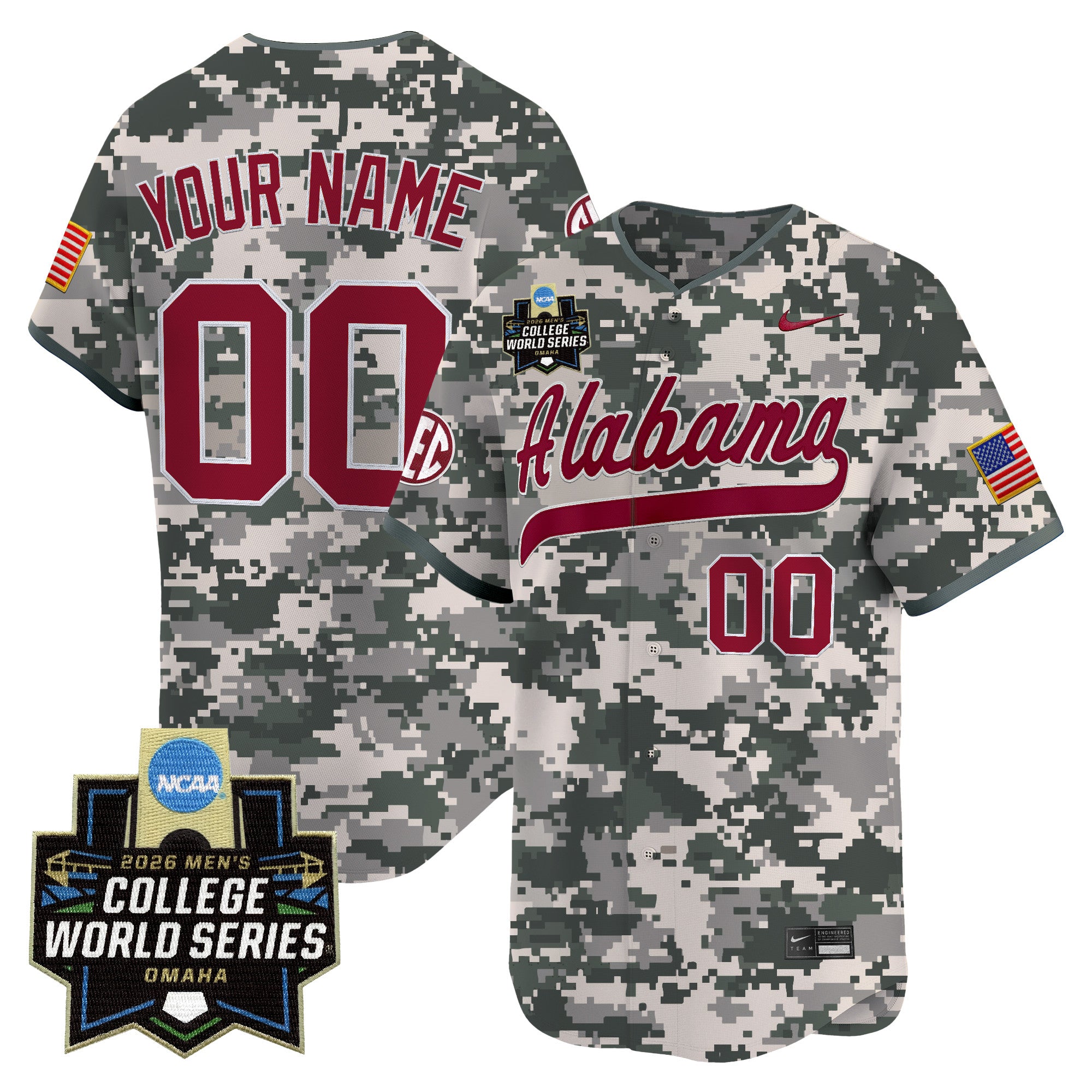 Alabama Crimson Tide 2026 World Series Vapor Premier Limited Custom Jersey V2 - All Stitched