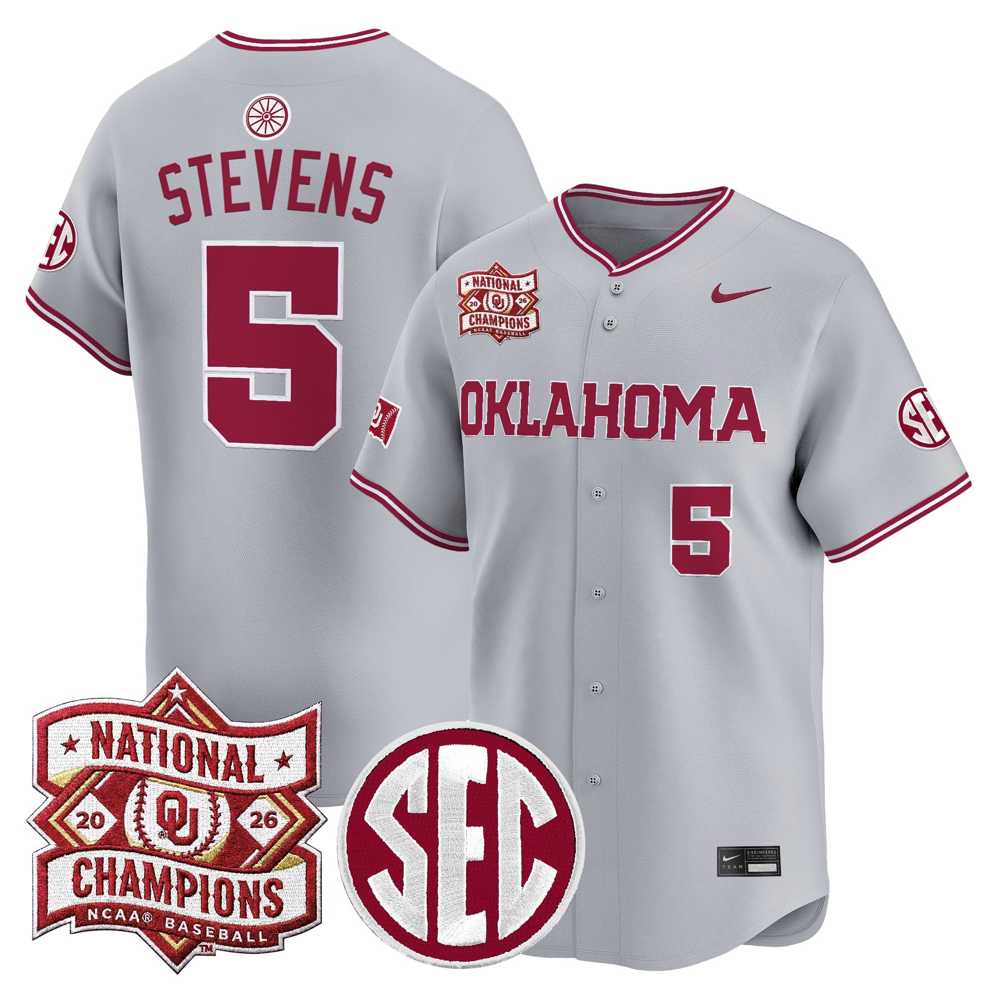 Men's Oklahoma Sooners 2026 National Champions Patch Vapor Premier Limited Jersey - All Stitched