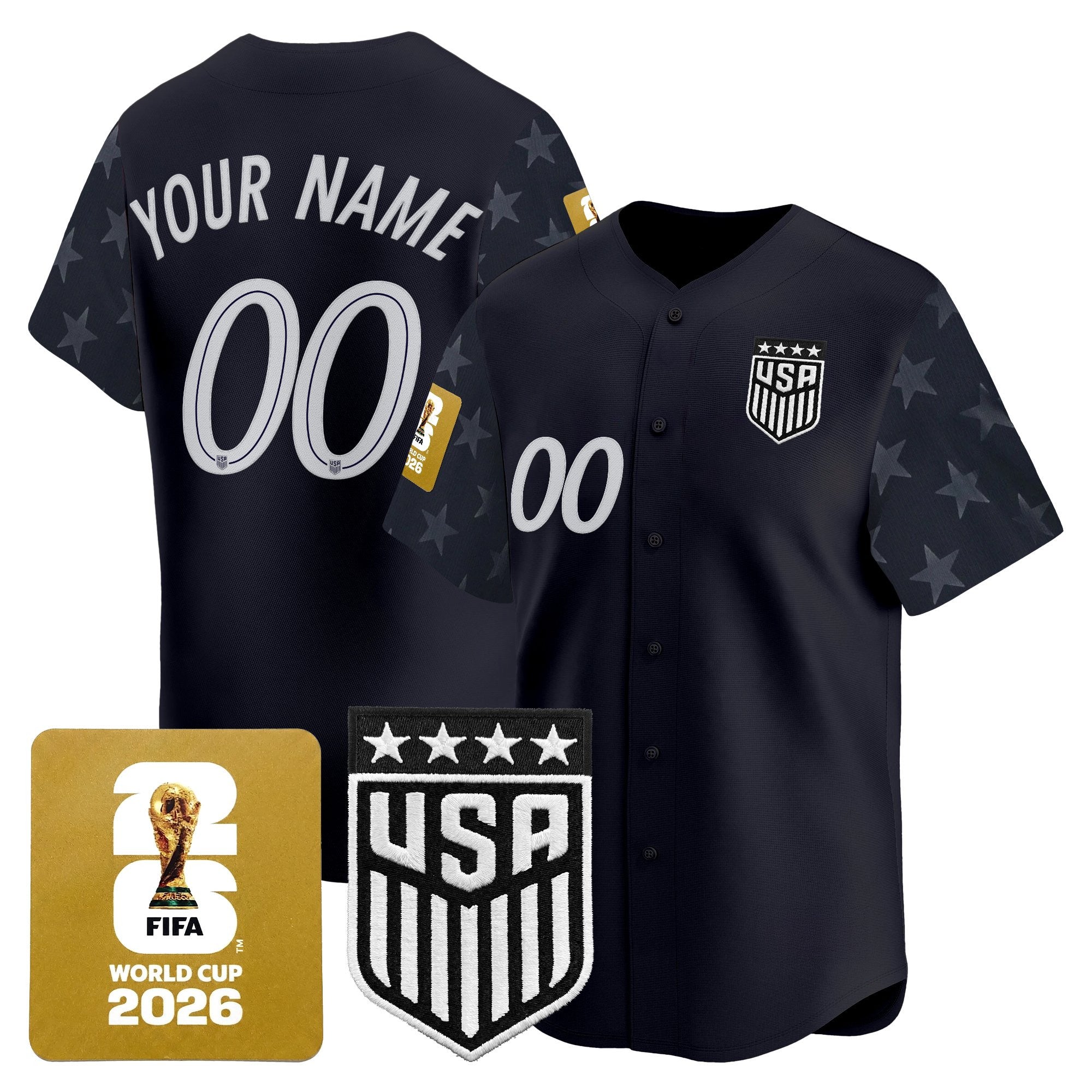 USMNT 2026 World Cup Vapor Custom Baseball Jersey - Stitched