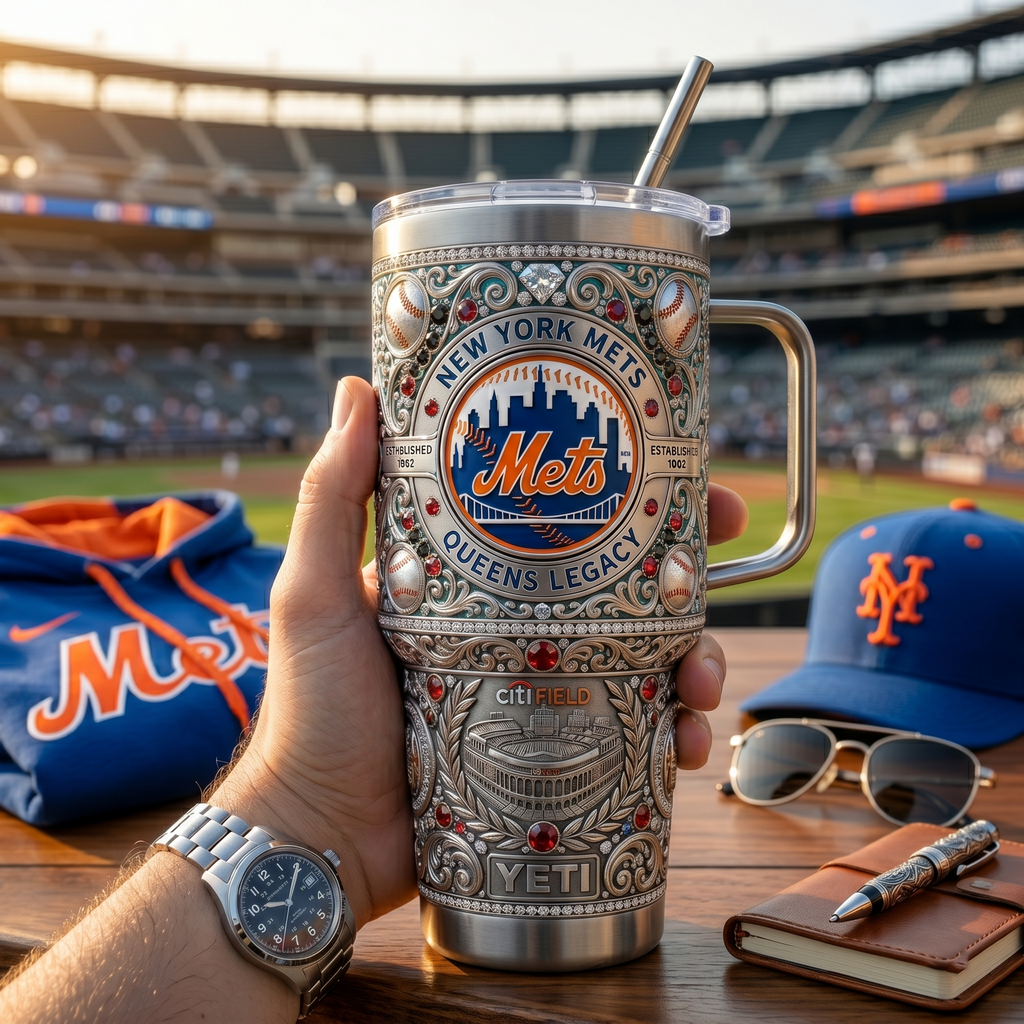 New York Mets 40 oz Tumbler with Handle and Lid