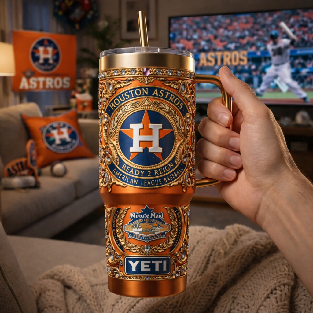 Houston Astros 40 oz Tumbler with Lid and Handle