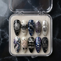 Wednesday Handmade Press On Nails | Reusable 3D Nail Set